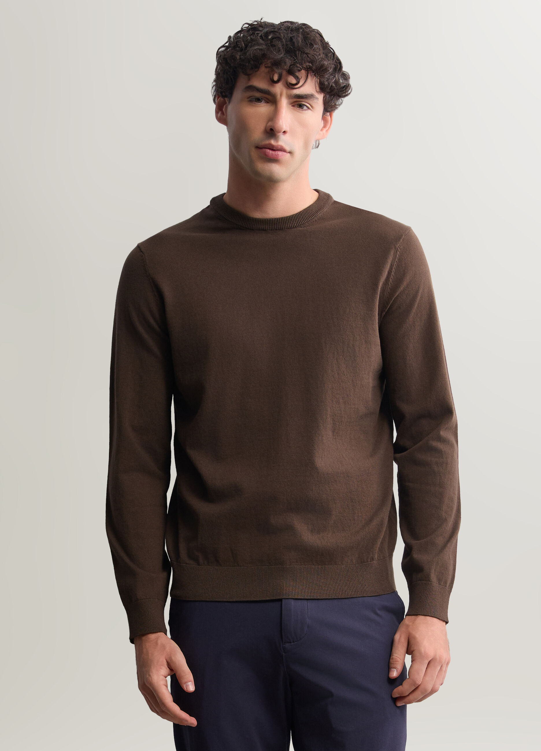 Maglione girocollo in misto cotone uomo