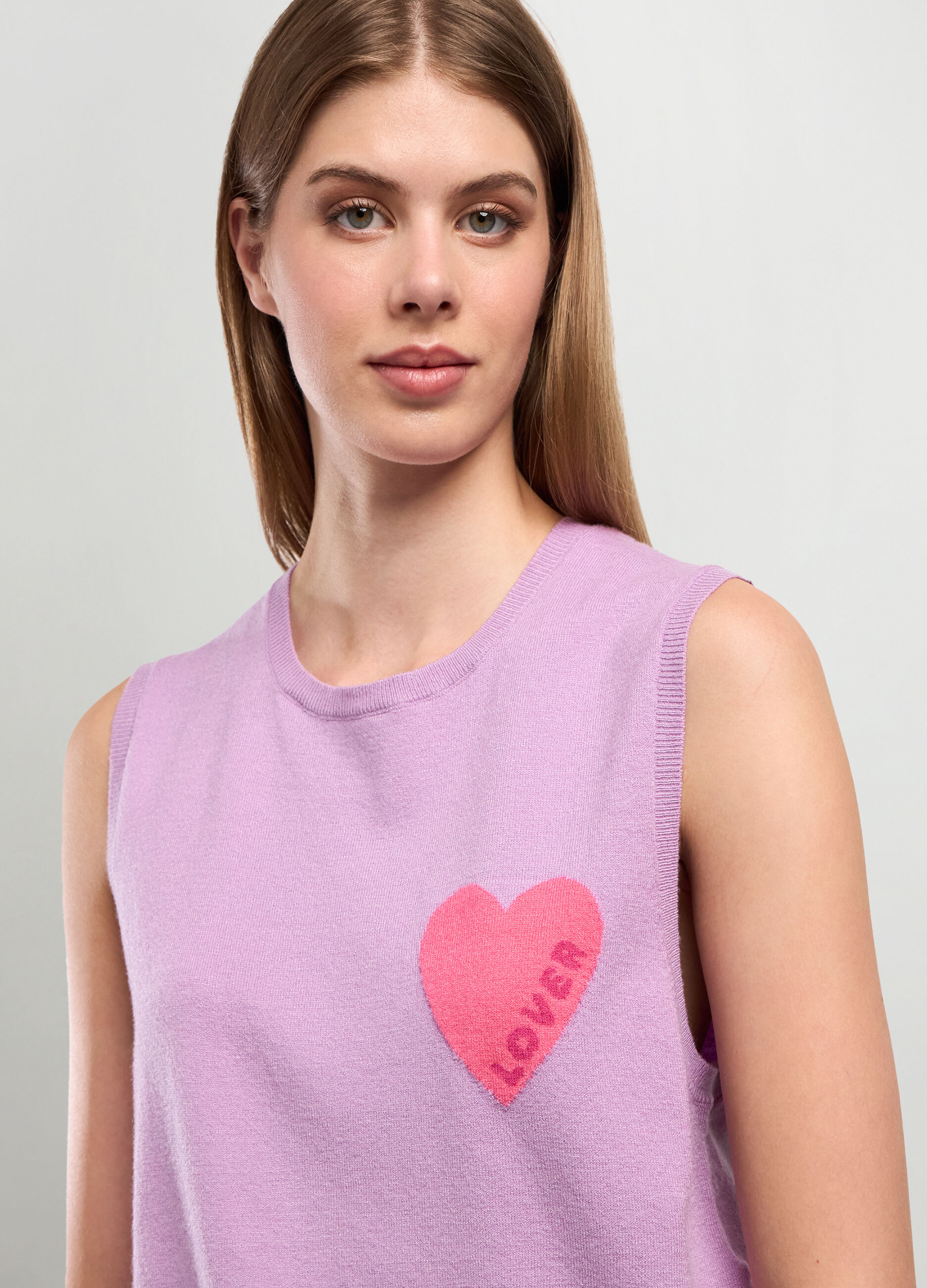 Gilet tricot in misto viscosa donna_2