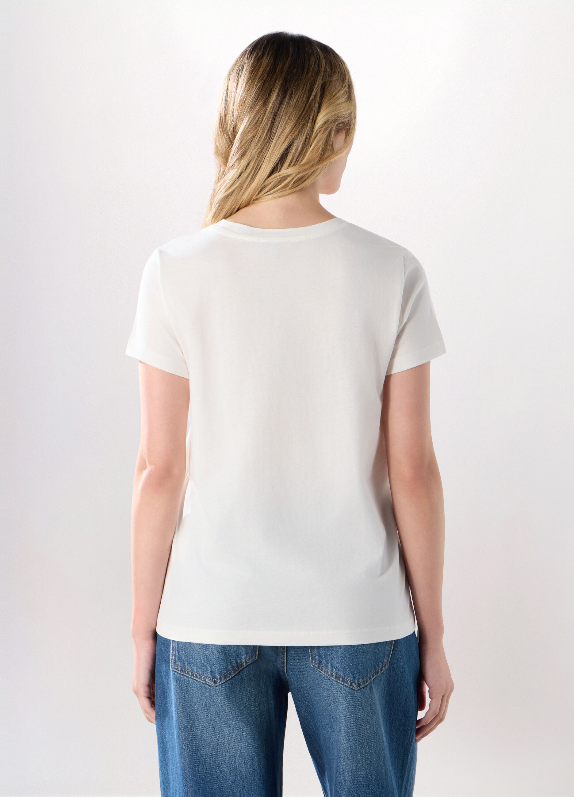 T-shirt in puro cotone con stampa donna_1