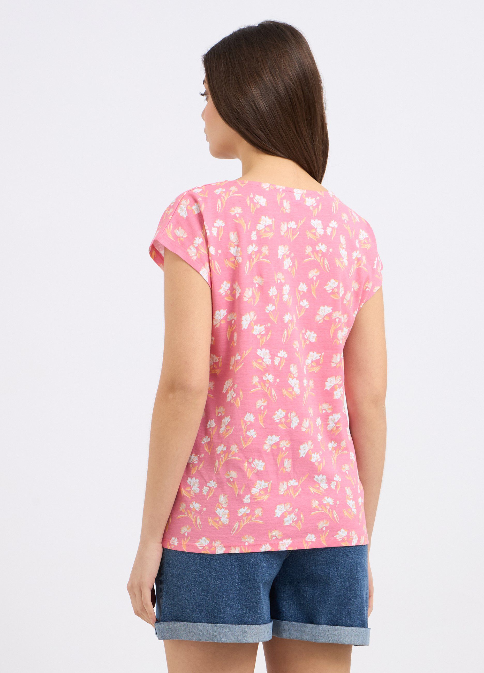 T-shirt in puro cotone con stampa donna_1