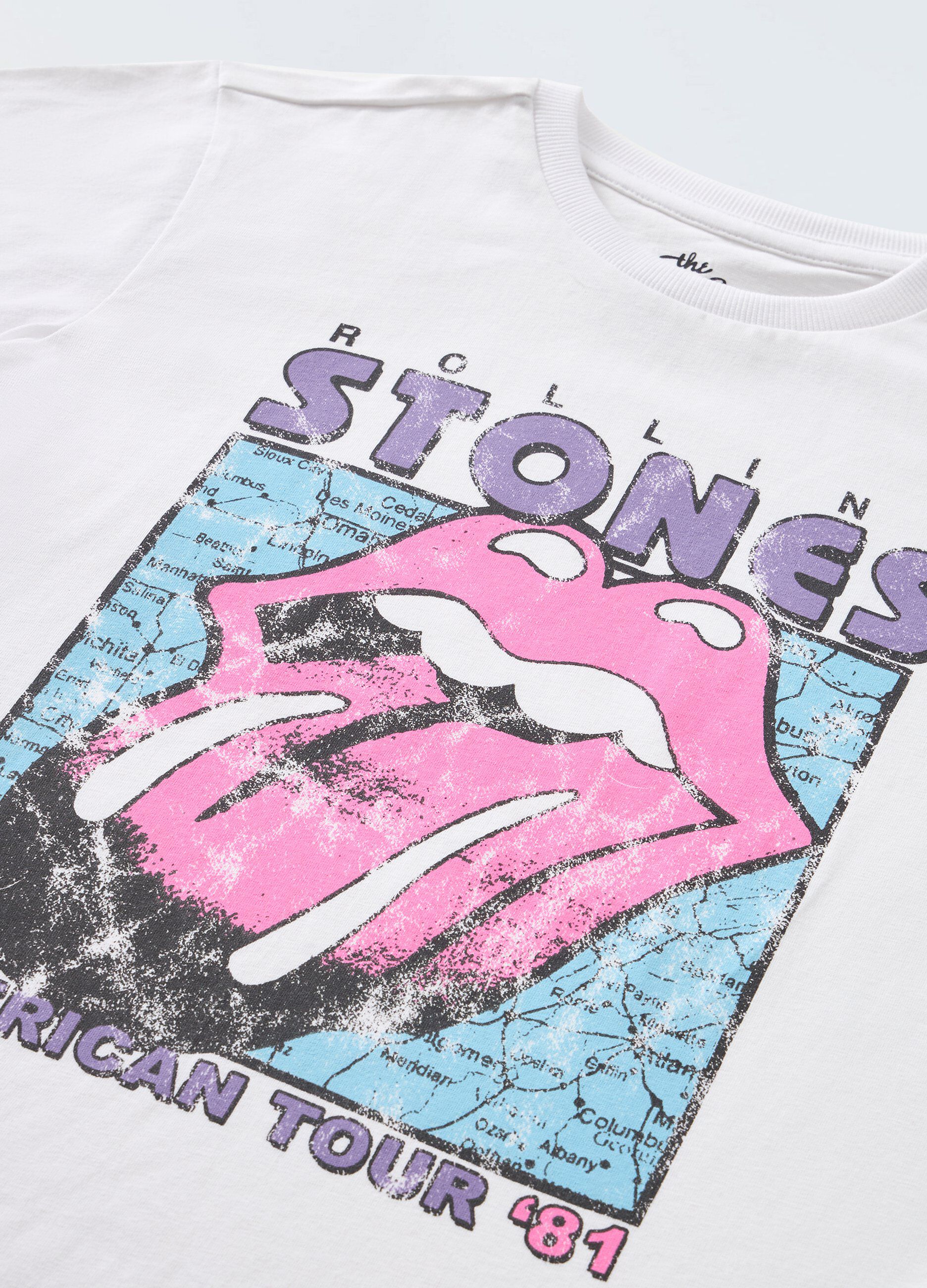 T-shirt in cotone stretch con stampa ragazza_1