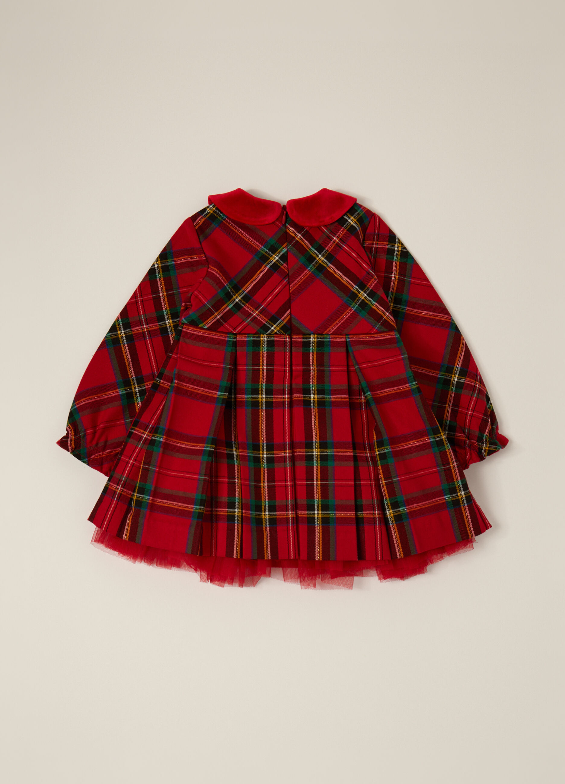 Abito rosso scozzese per bambina_2