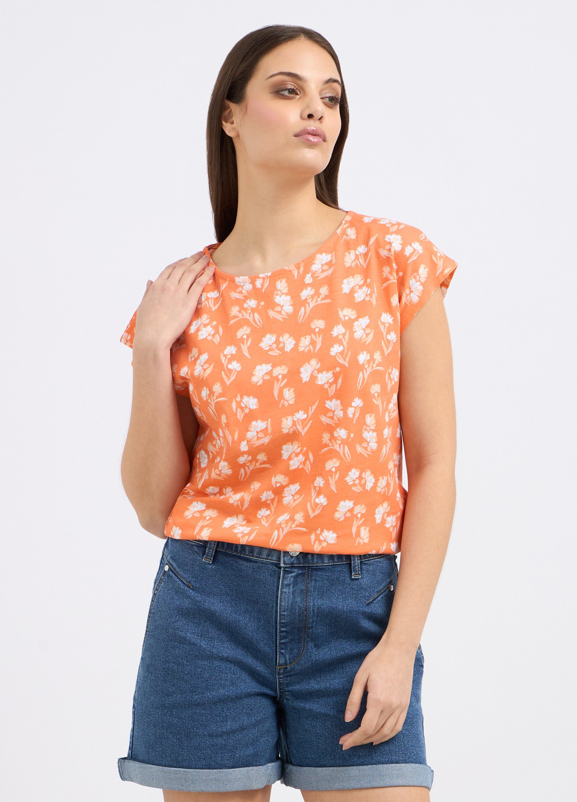 T-shirt in puro cotone con stampa donna_0