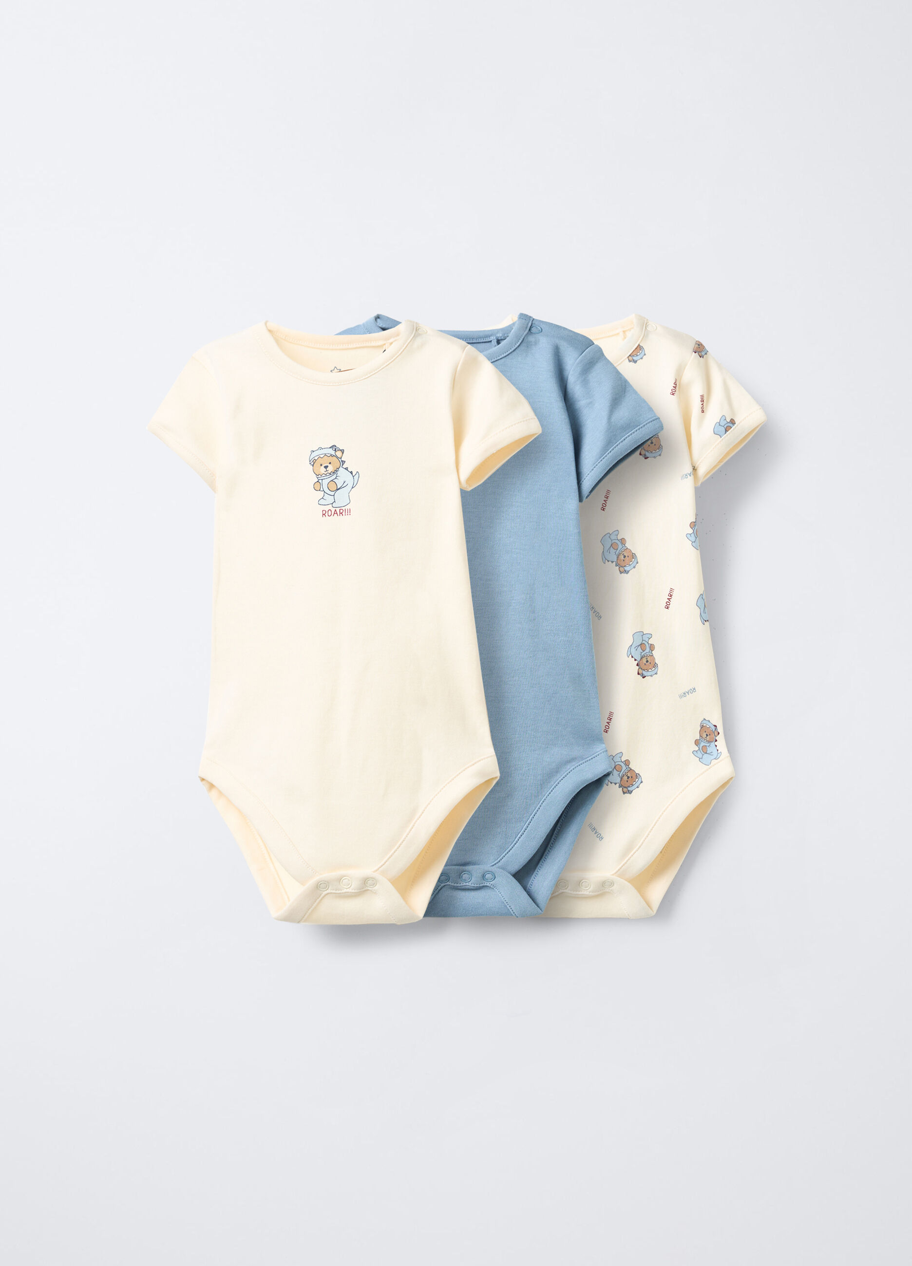 Pack 3 body in interlock di puro cotone neonato_0