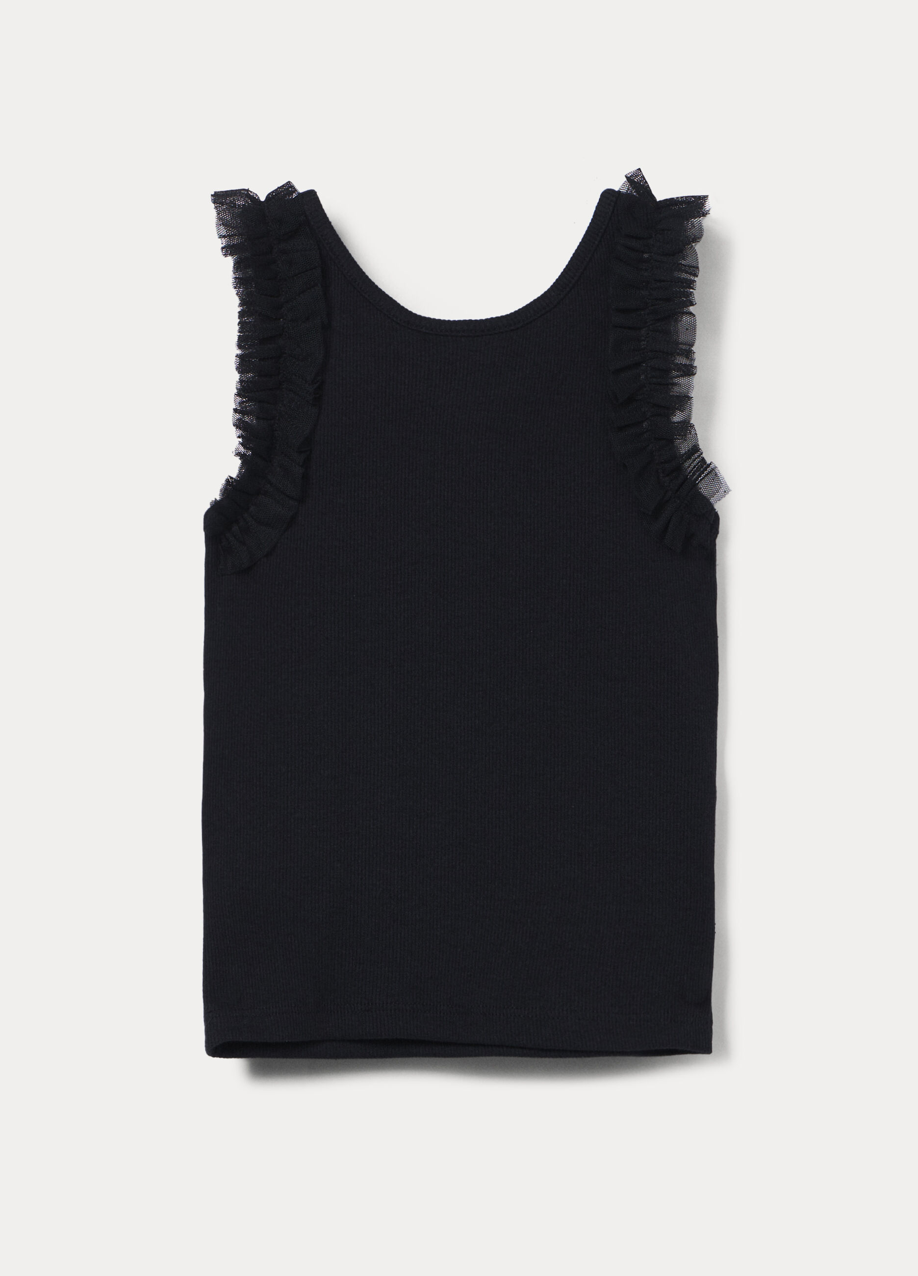 Canotta in costina di cotone stretch bambina_1