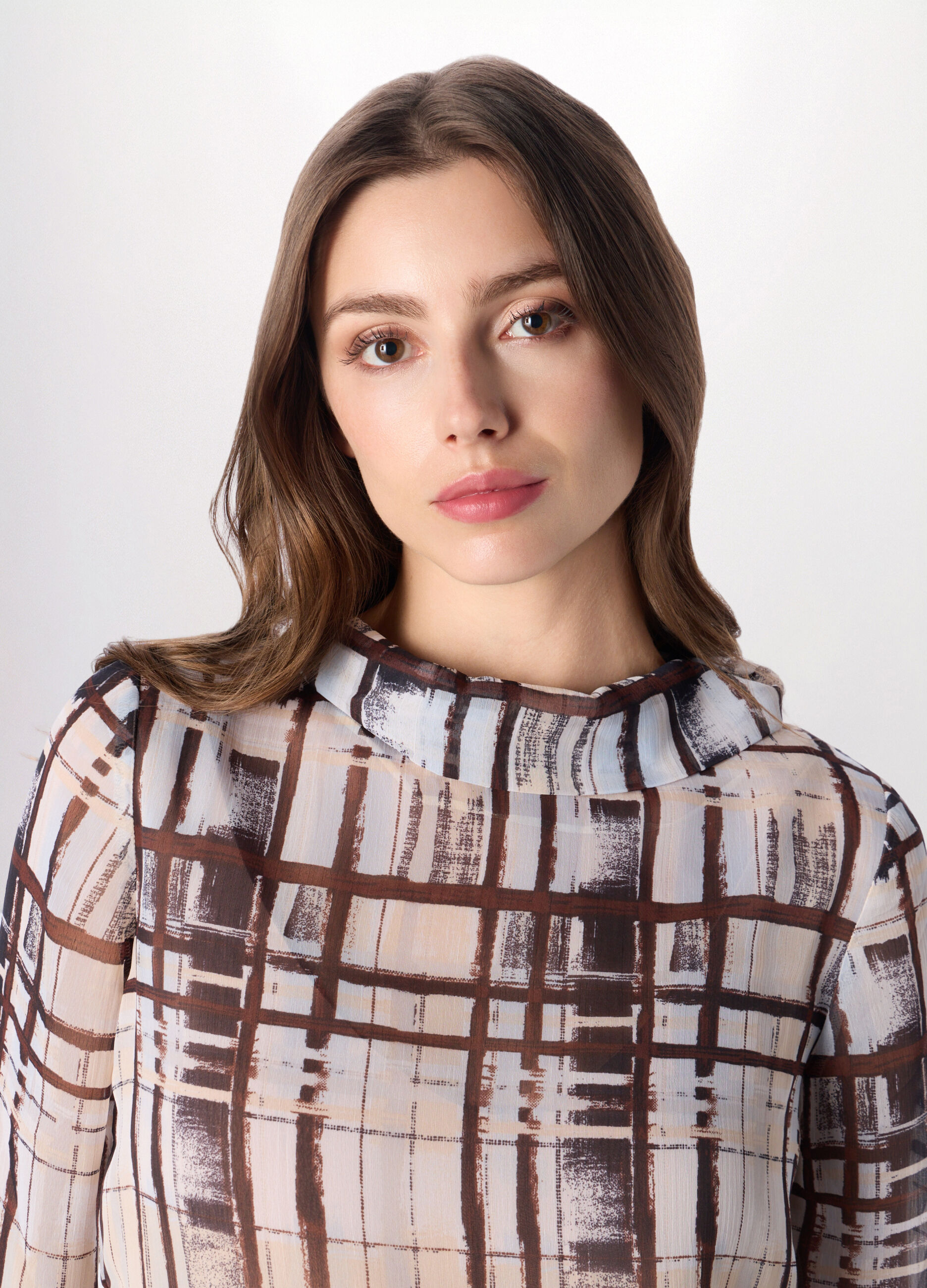 Blusa in chiffon con stampa donna_2