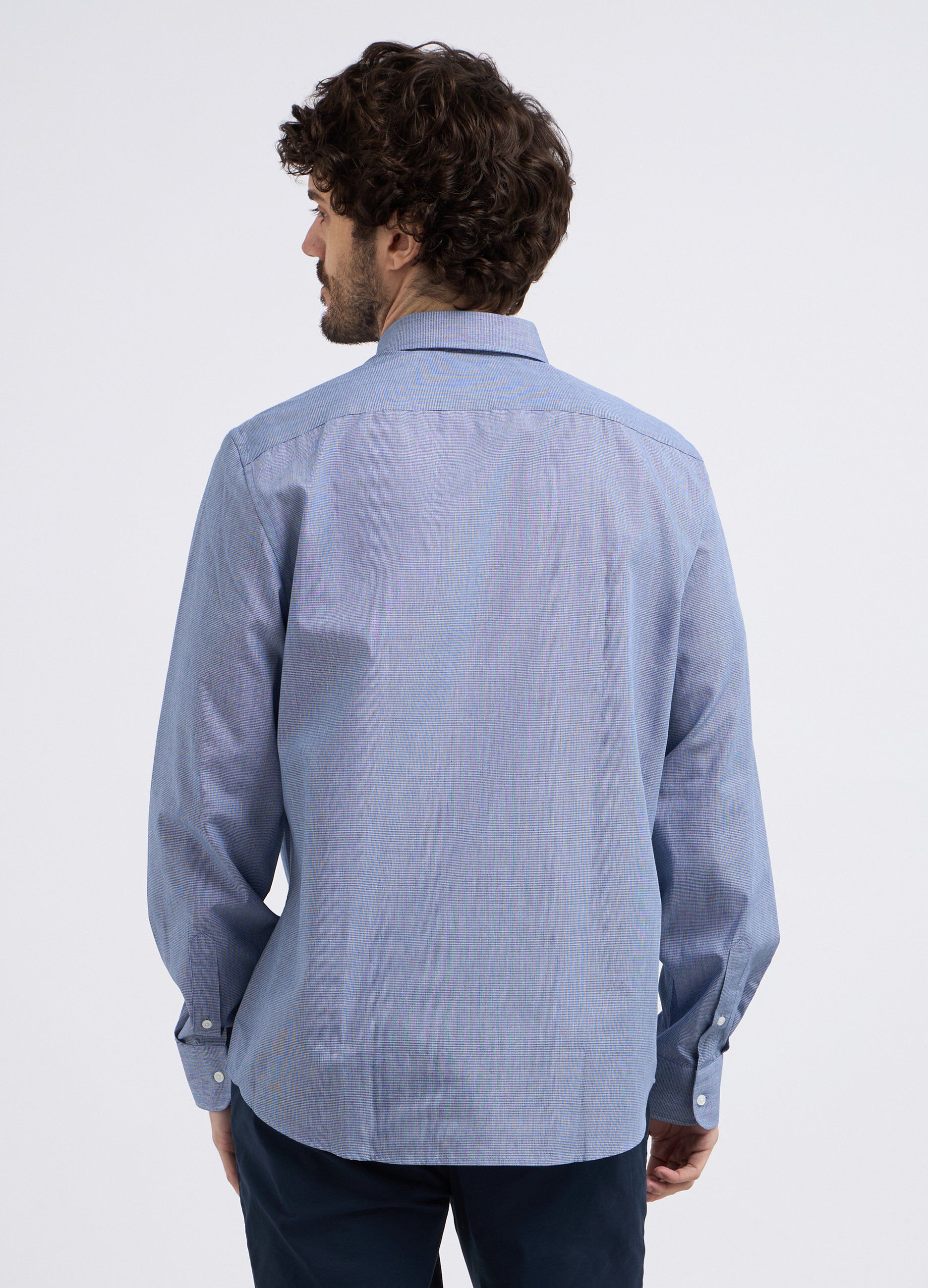 Camicia a microquadri uomo_1