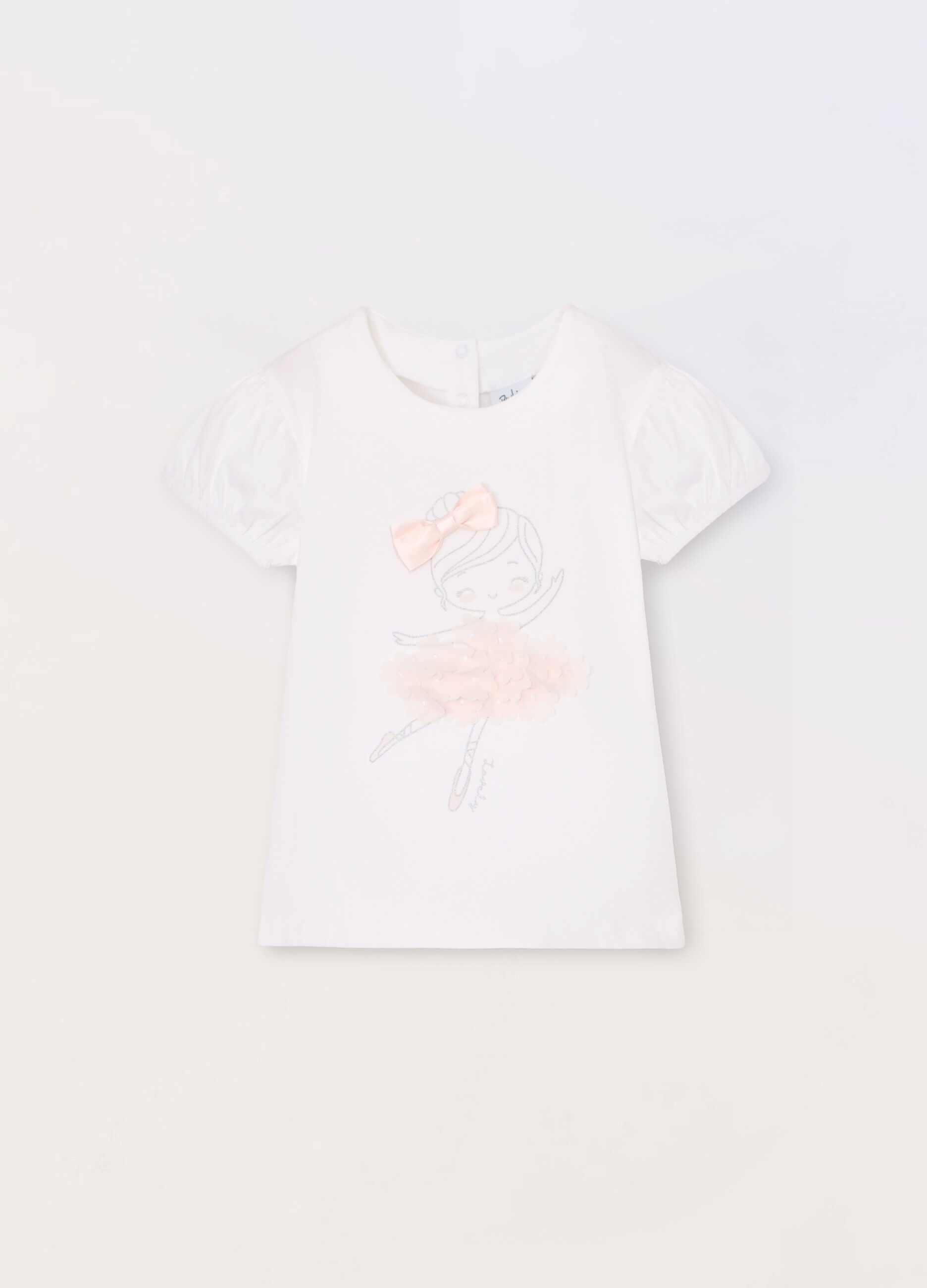T-shirt in jersey di cotone stretch neonata_0