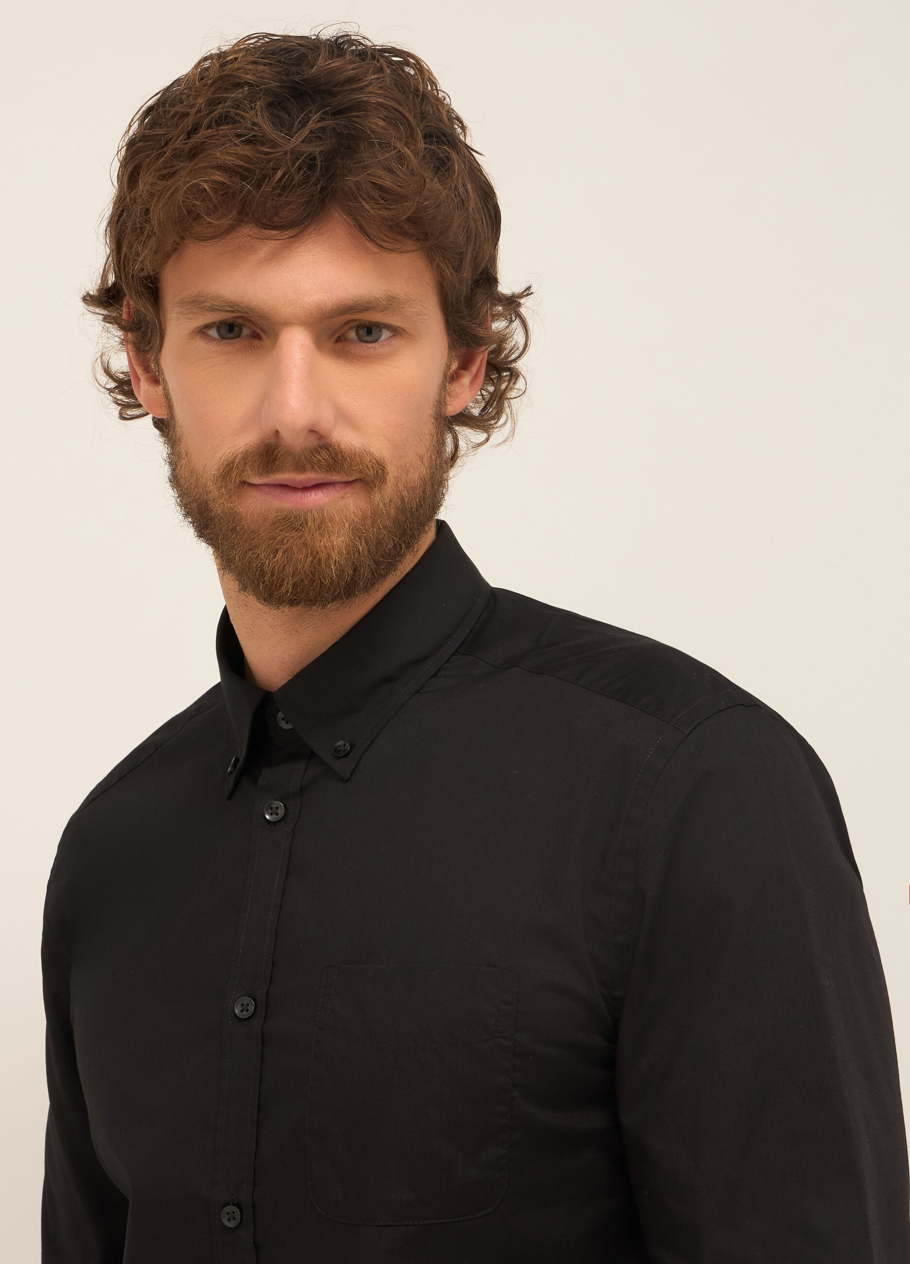 Camicia slim fit button-down in misto cotone uomo