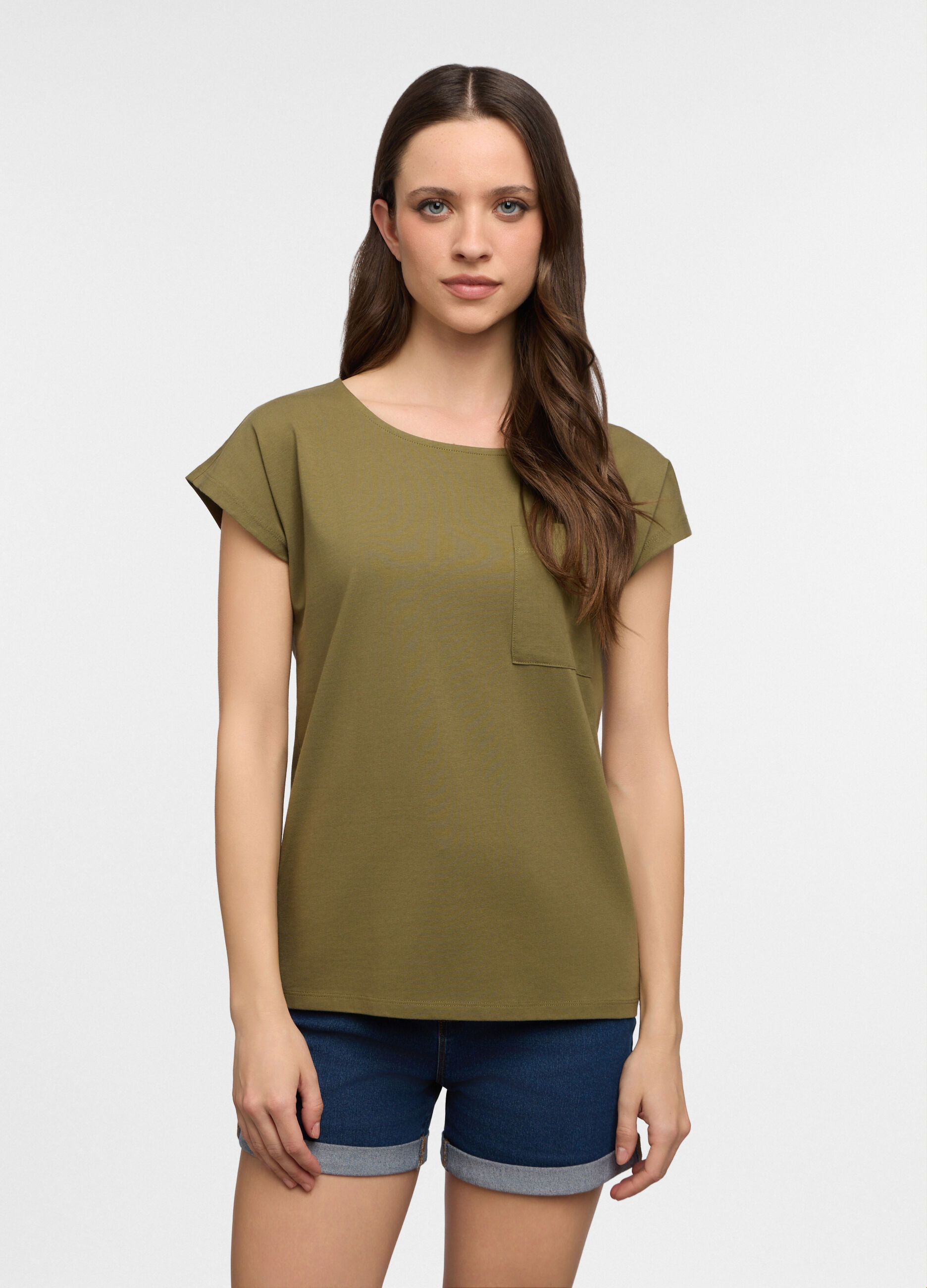 T-shirt girocollo stretch donna_0