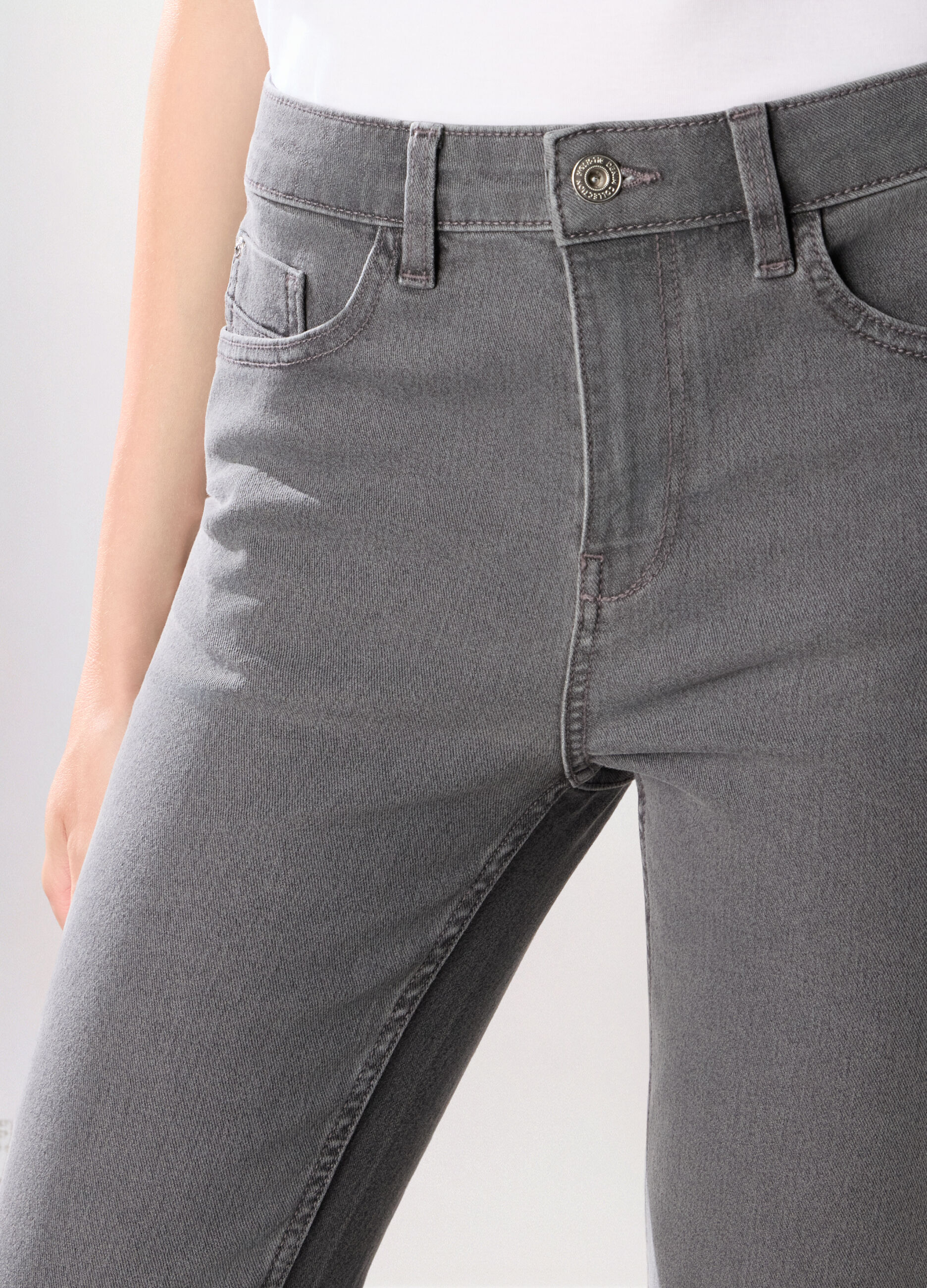 Pantaloni in denim misto cotone donna_2