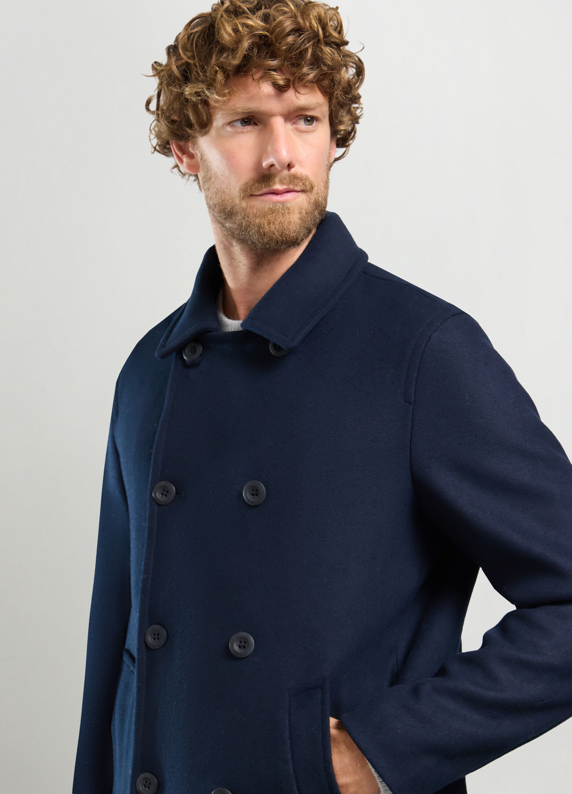 Giaccone doppiopetto in misto lana uomo_2