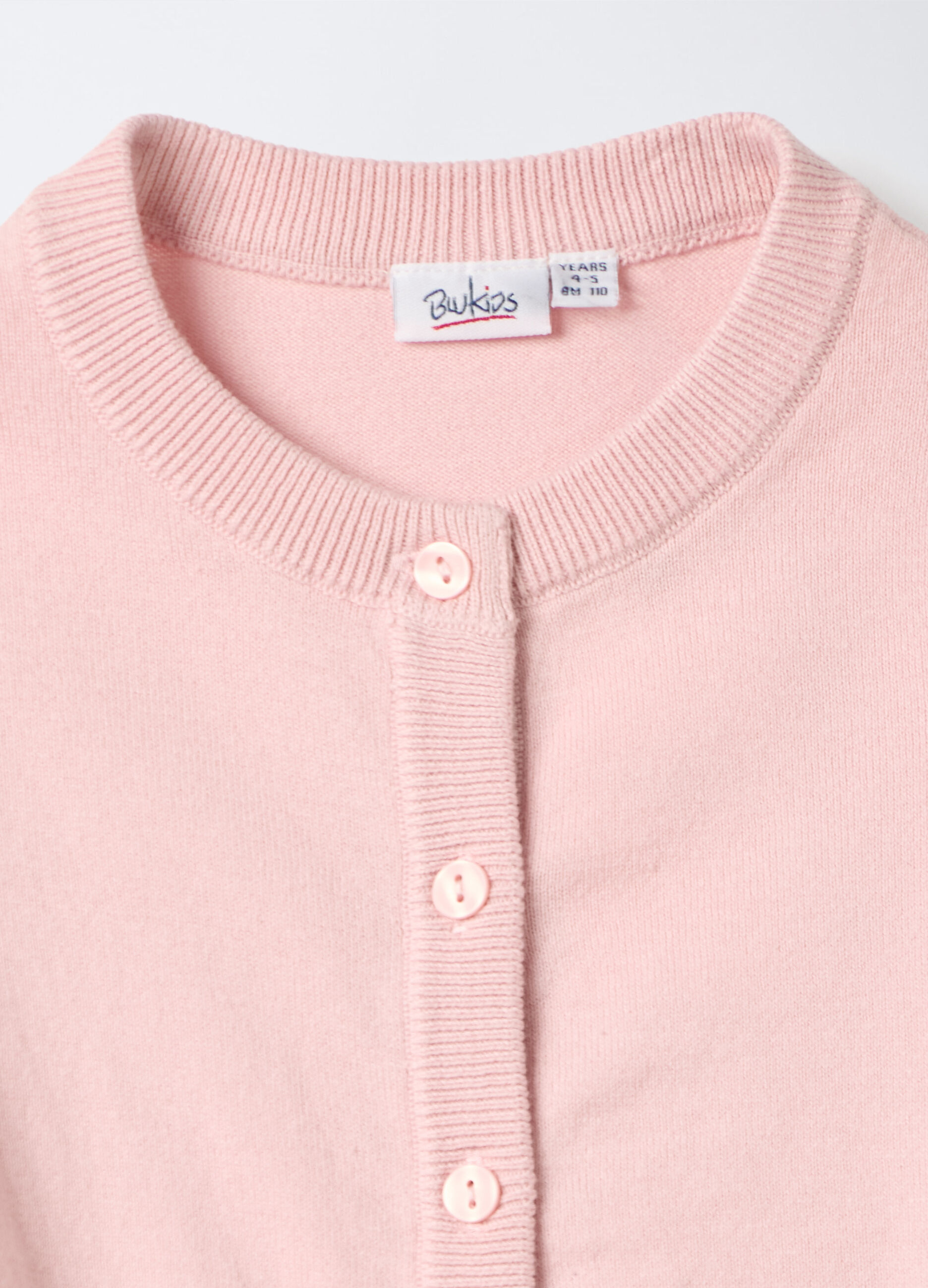Cardigan girocollo misto cotone _2