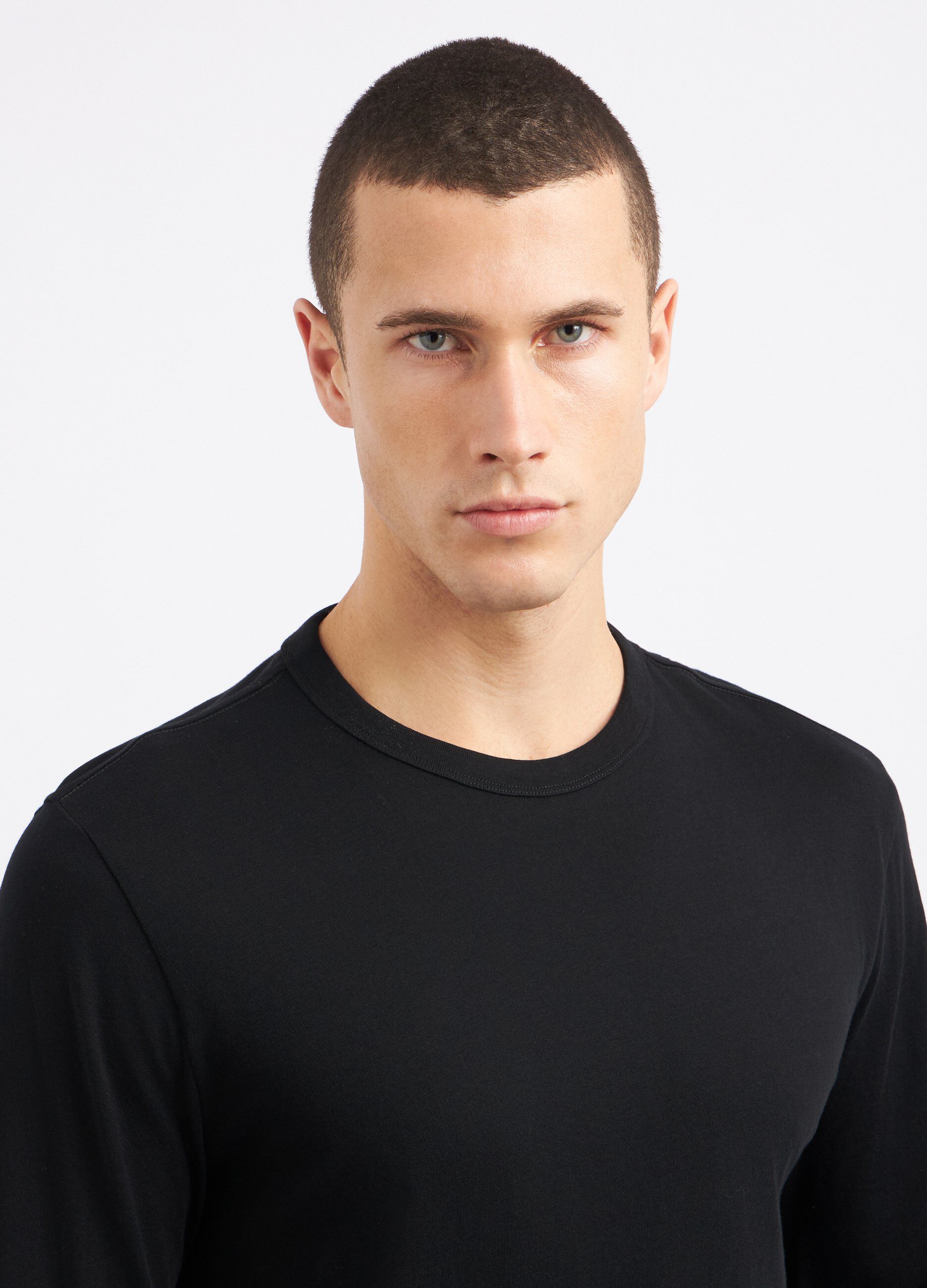 T-shirt in puro cotone a maniche lunghe uomo_2