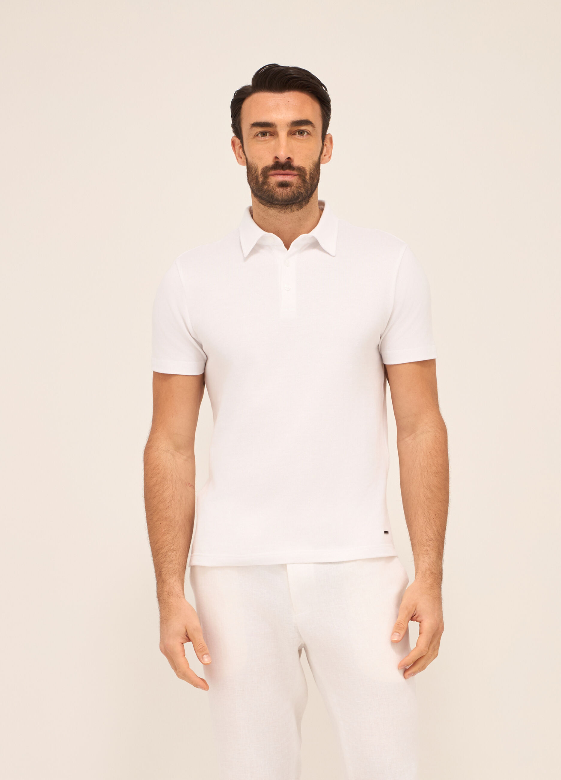 Polo a maniche corte in puro cotone uomo_0