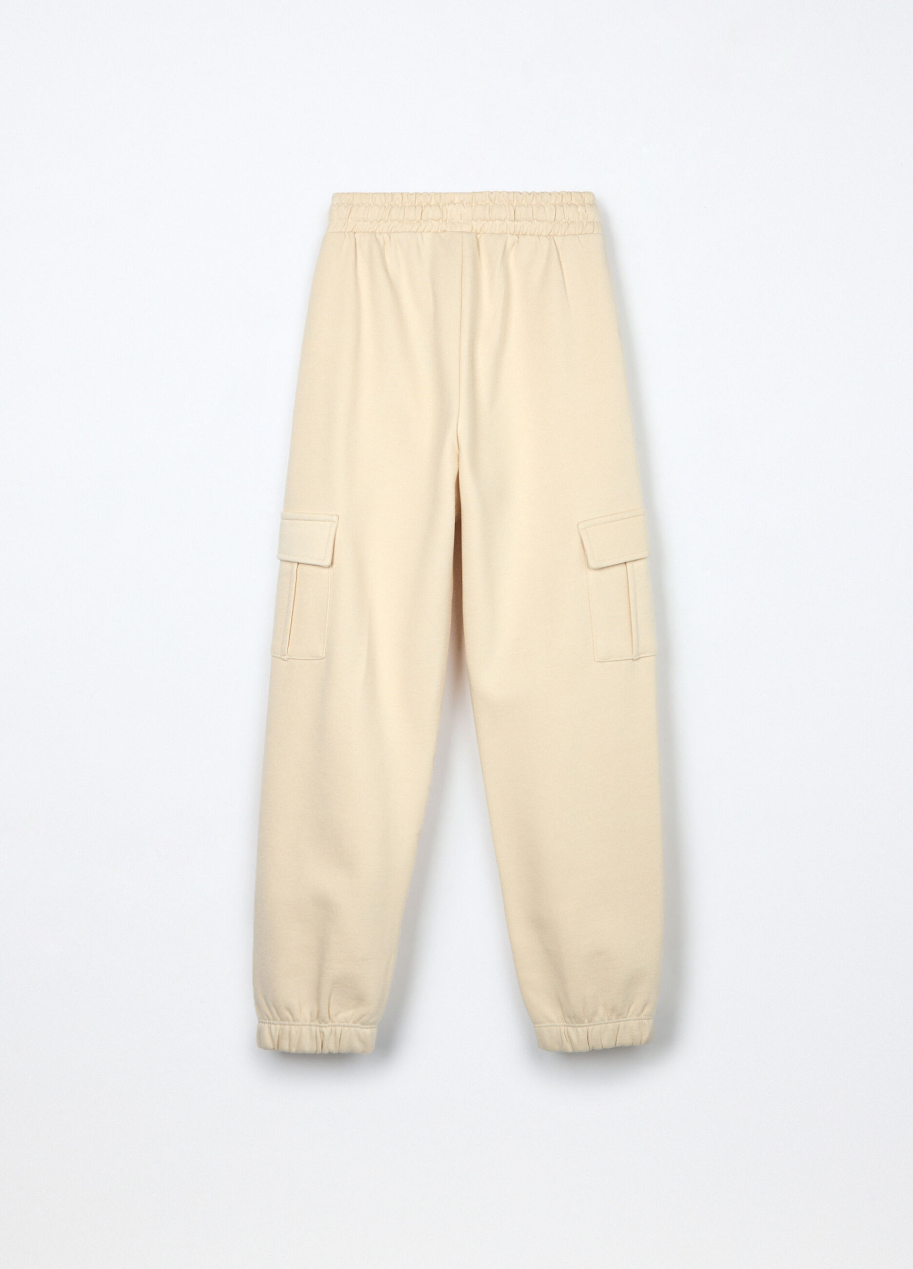 Jogger cargo in misto cotone fleece ragazza_1