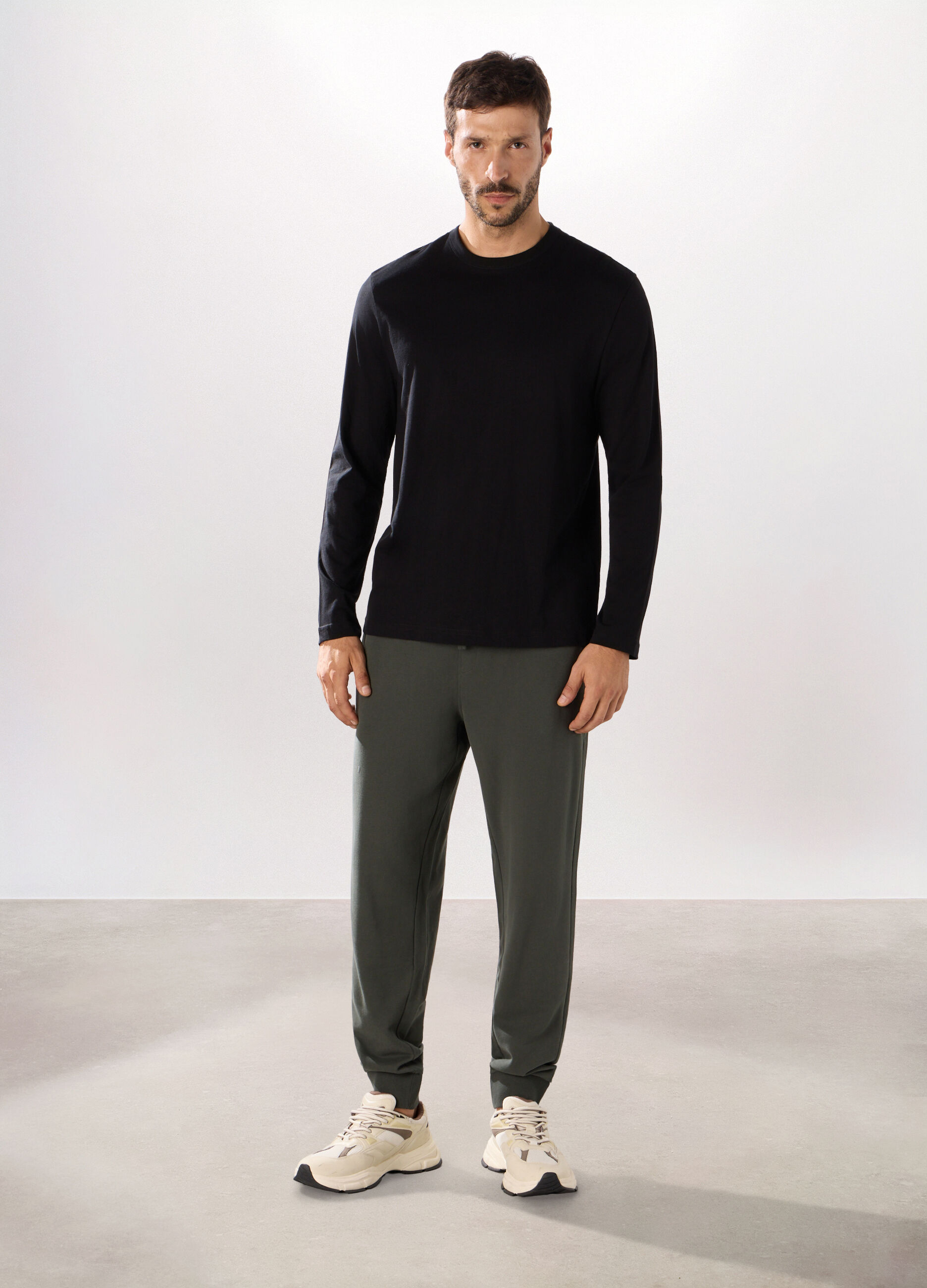 Jogger slim in puro cotone uomo_0