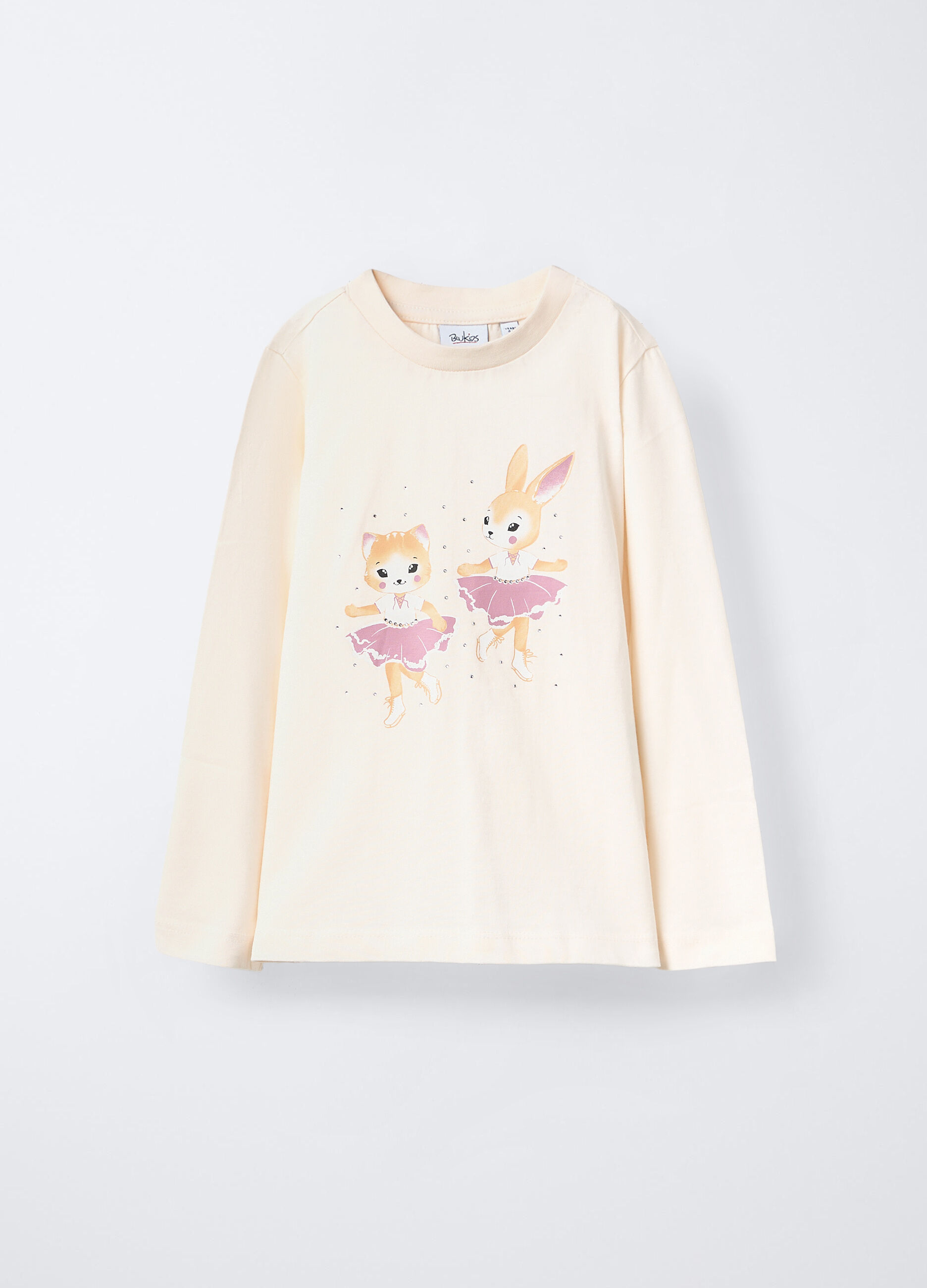 T-shirt girocollo in jersey di puro cotone bambina_0