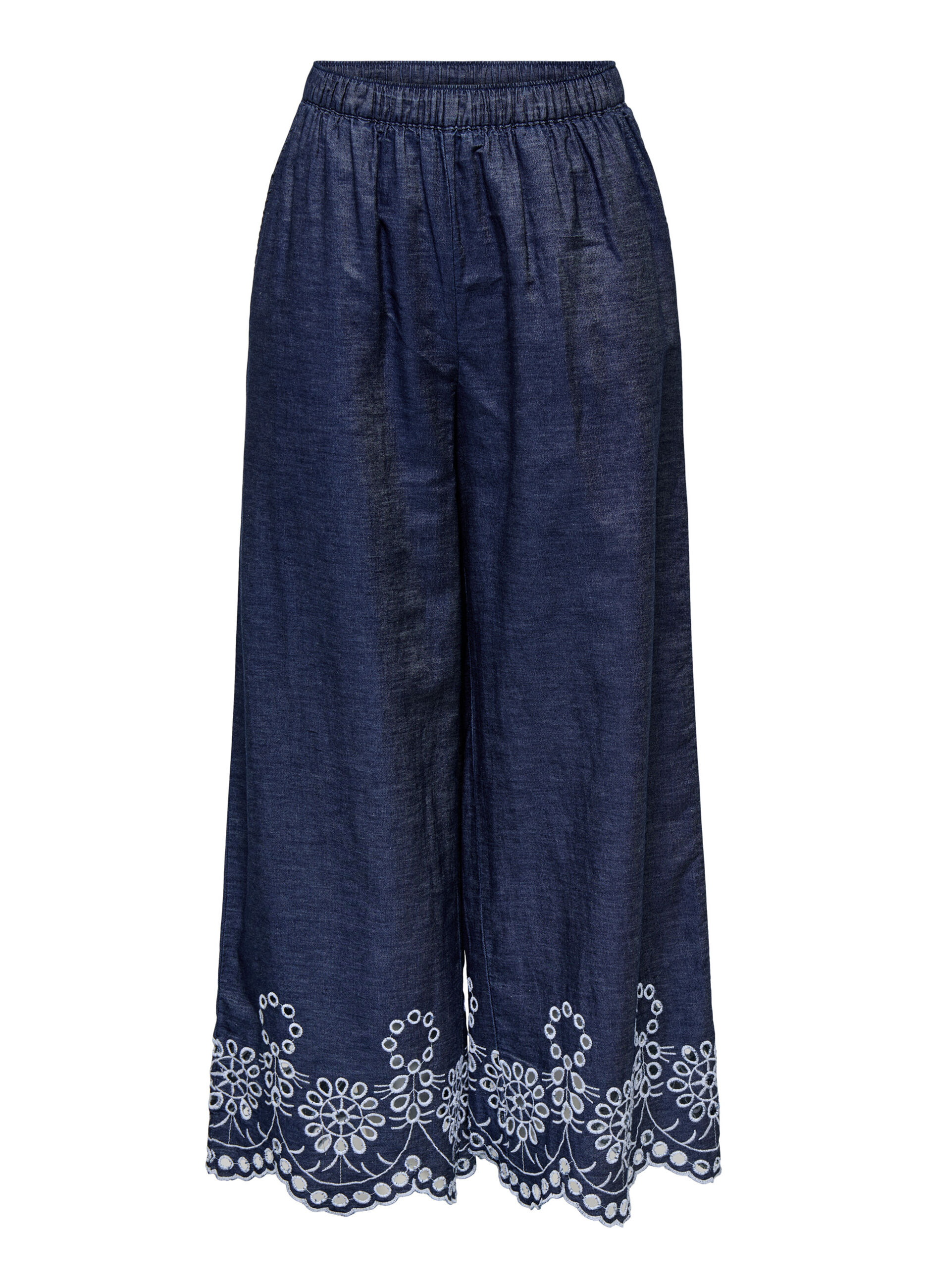 Pantaloni palazzo con ricamo donna_0