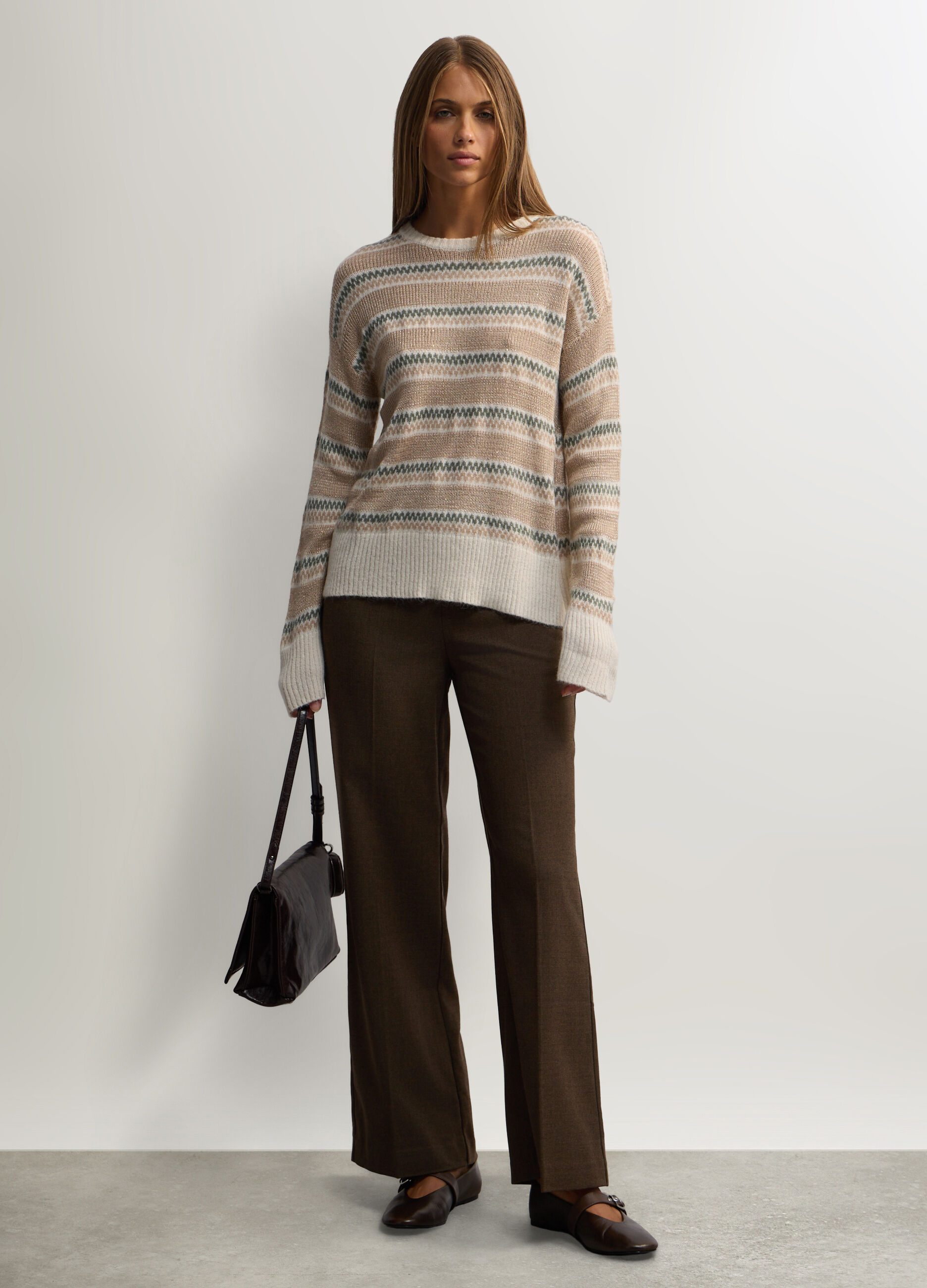 Pantaloni Straight Fit straight misto viscosa stretch donna_0