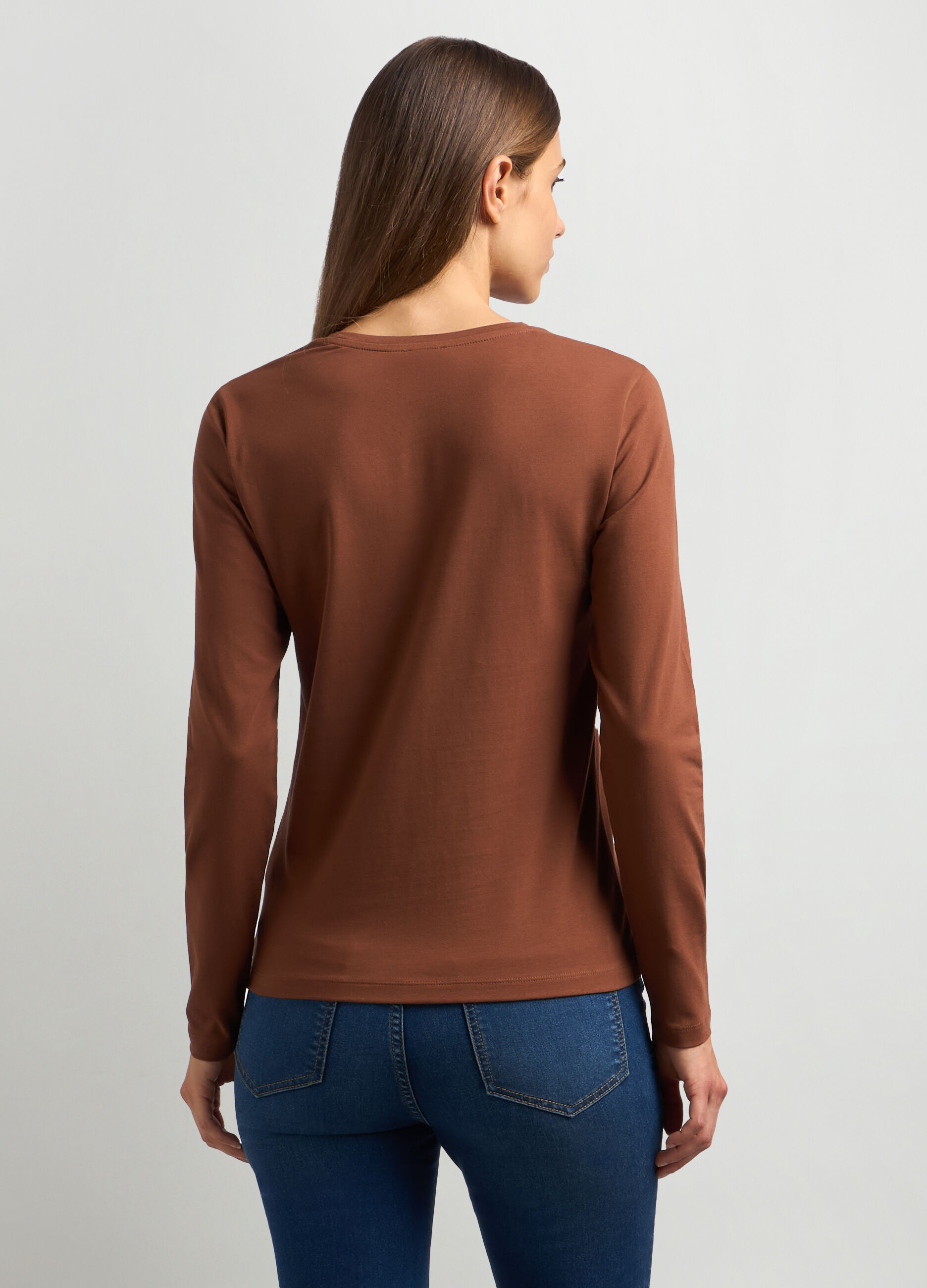 T-shirt in jersey di cotone stretch donna_1