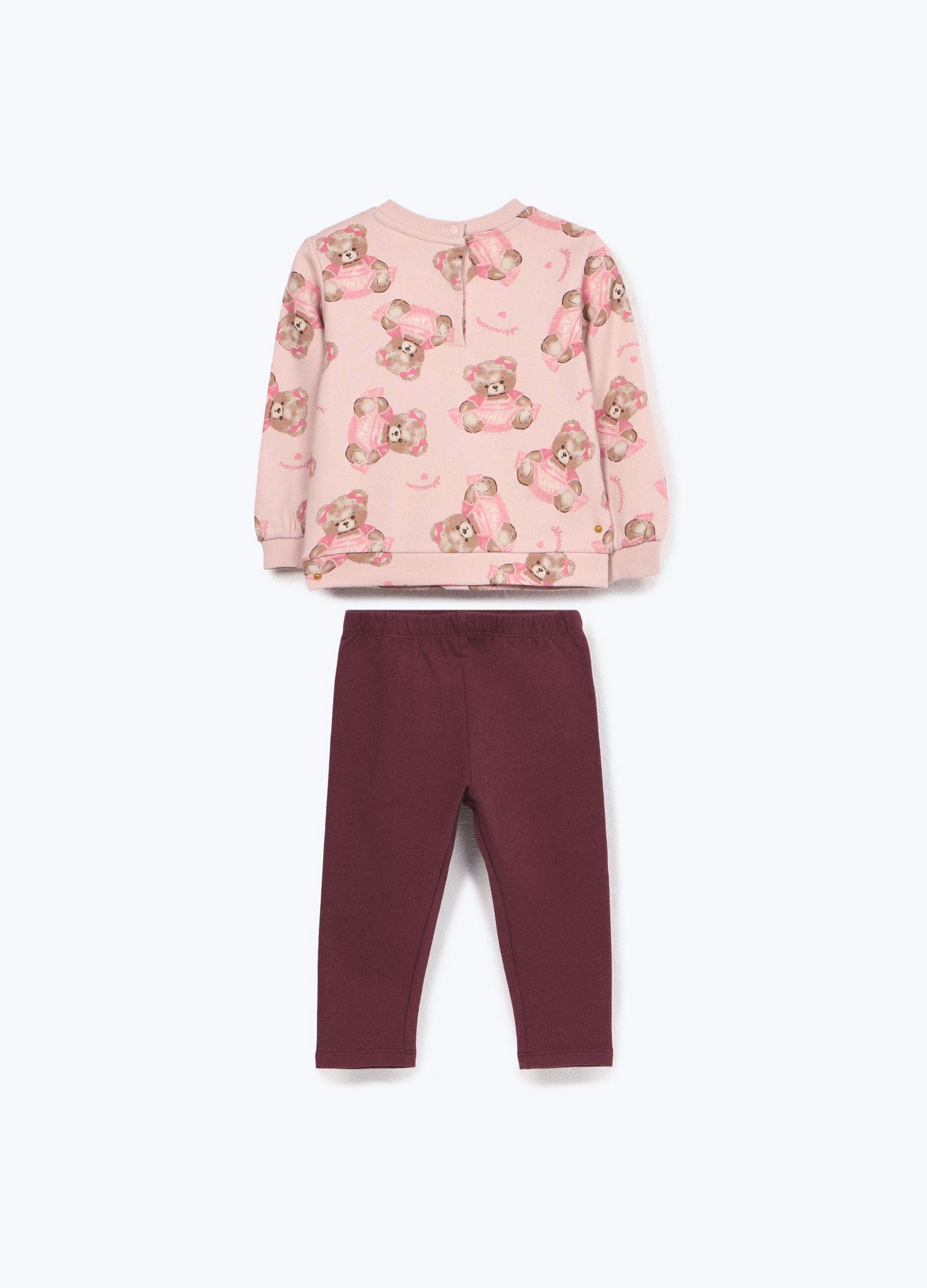 Jogging set in puro cotone fleece neonata_1