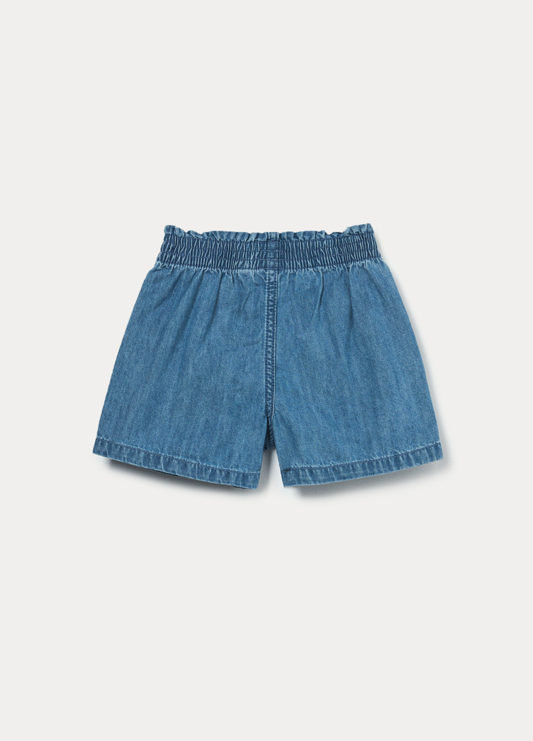 Shorts in denim di puro cotone bambina_1