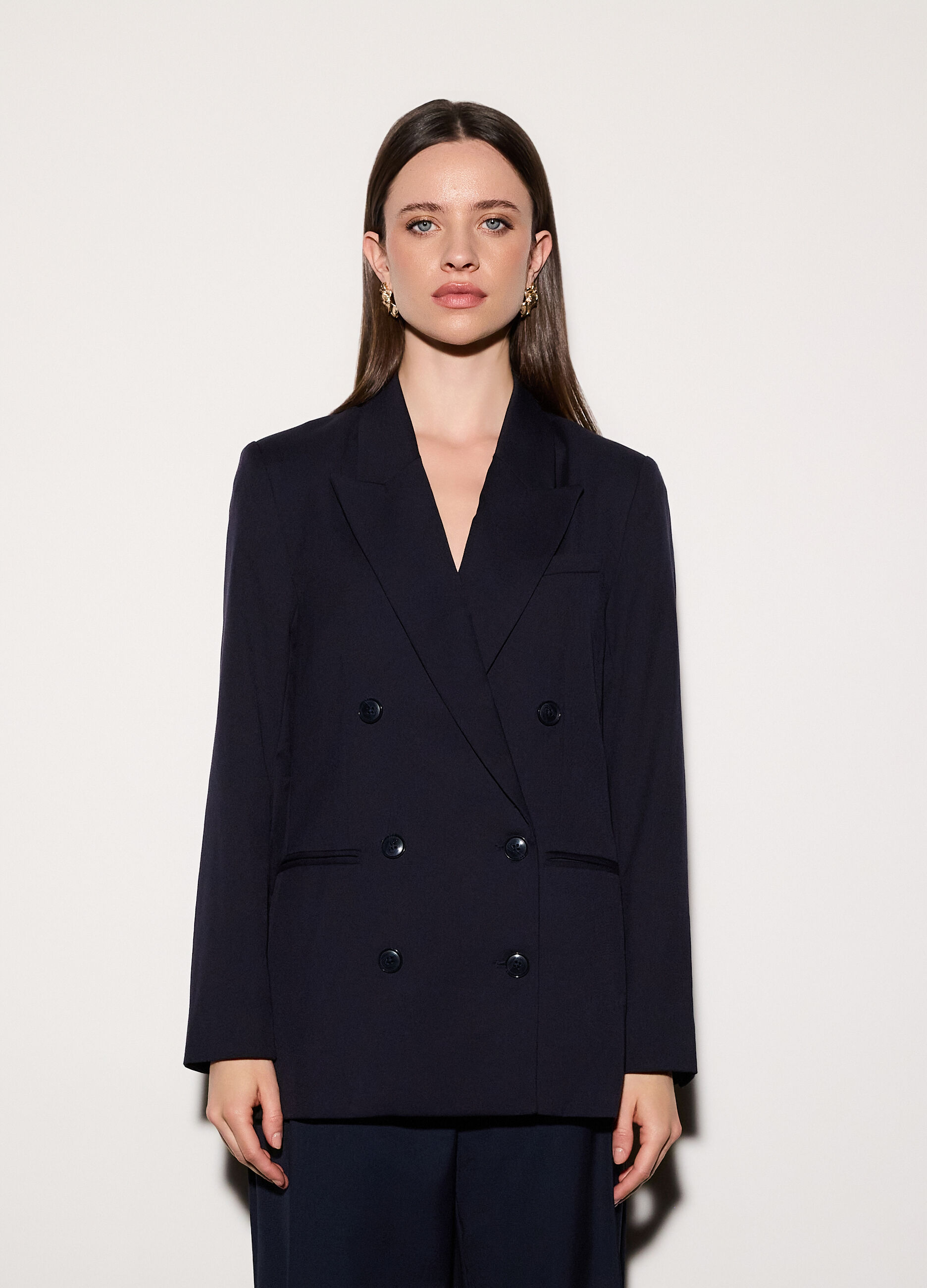 Blazer doppiopetto misto viscosa donna_1