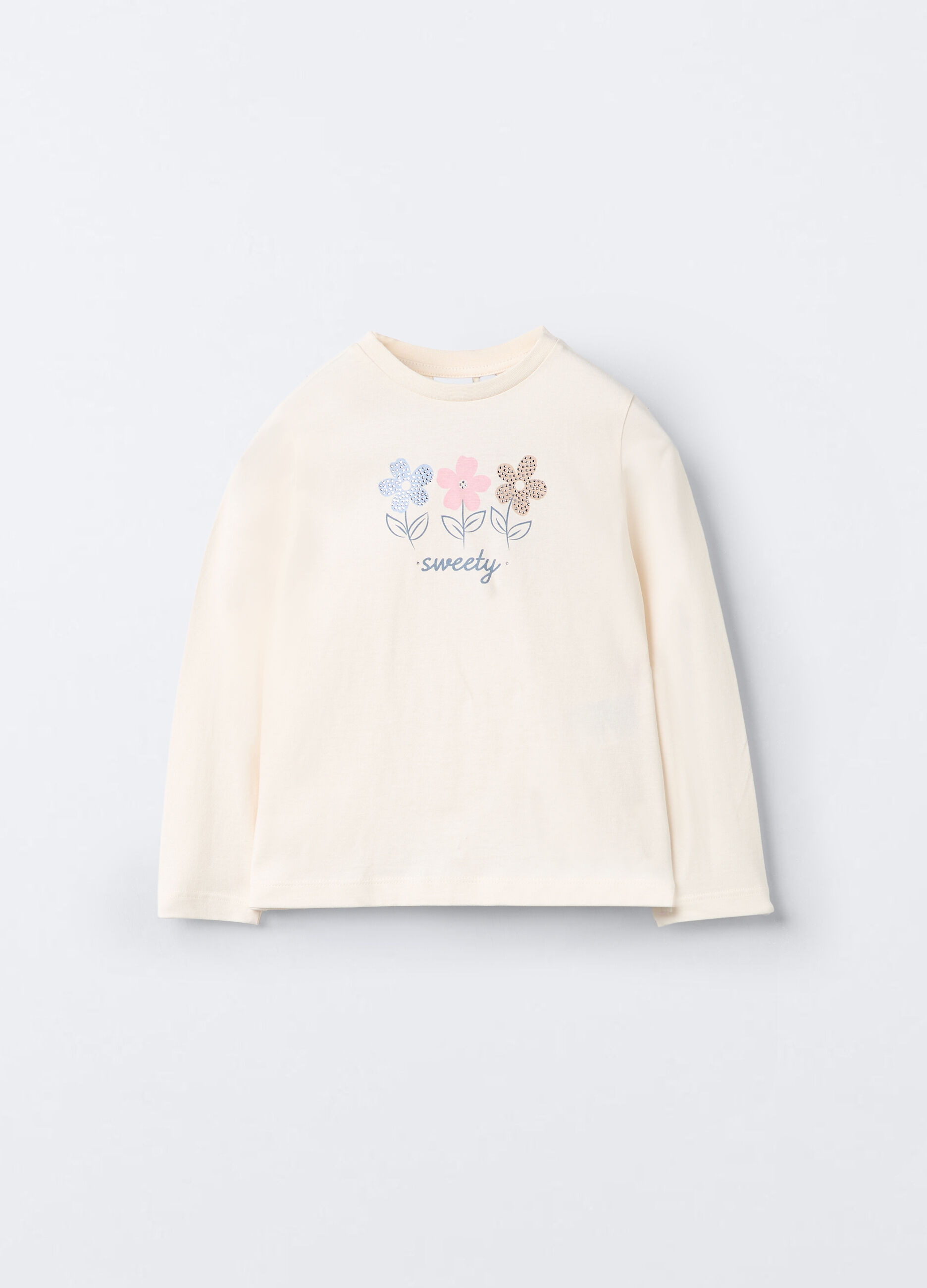 T-shirt in jersey di puro cotone bambina_0