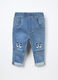 Pantaloni in denim misto cotone neonata_0