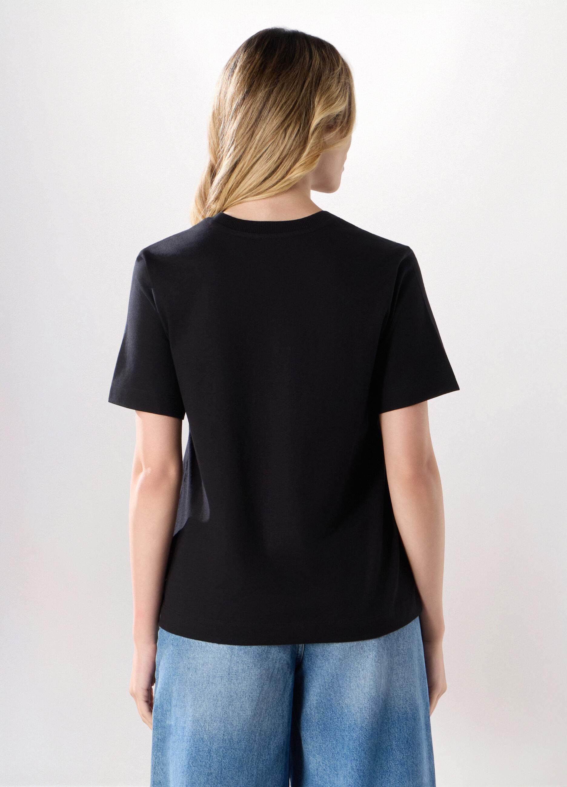 T-shirt in puro cotone a maniche corte donna_1
