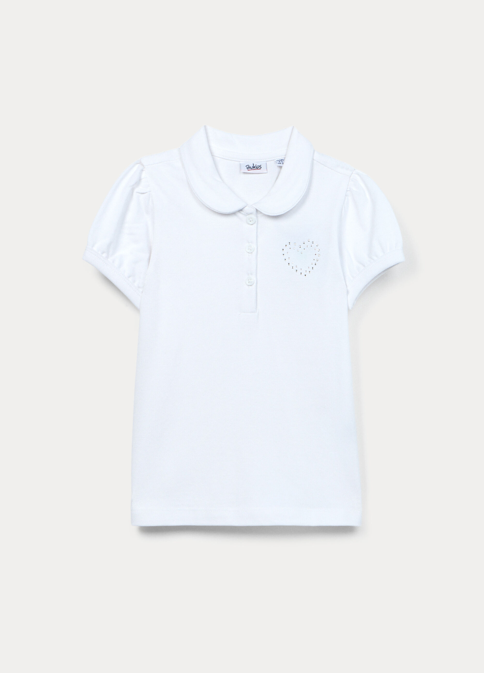 Polo in puro cotone piquet bambina_0