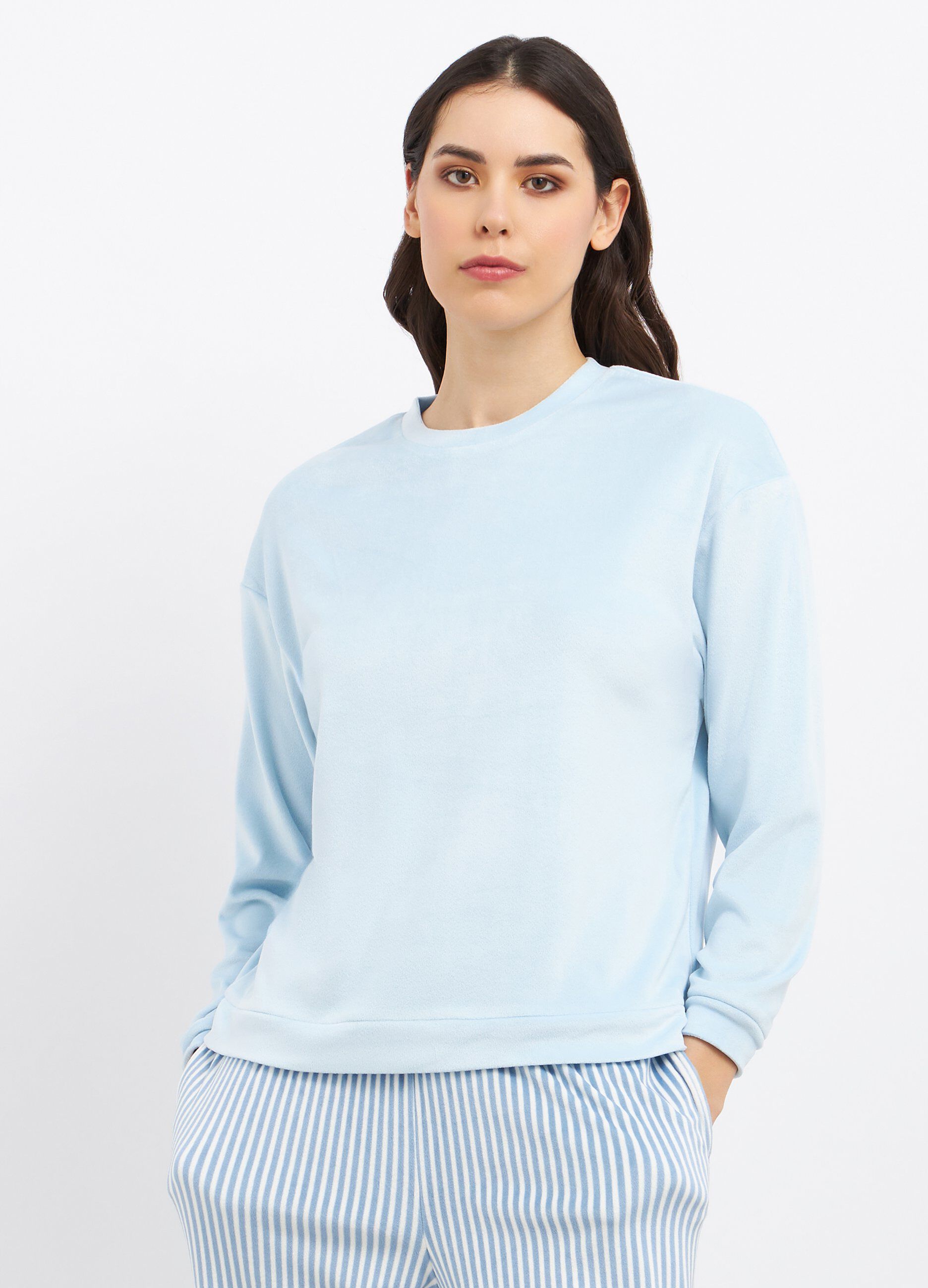 Top pigiama lungo in micro fleece donna_0