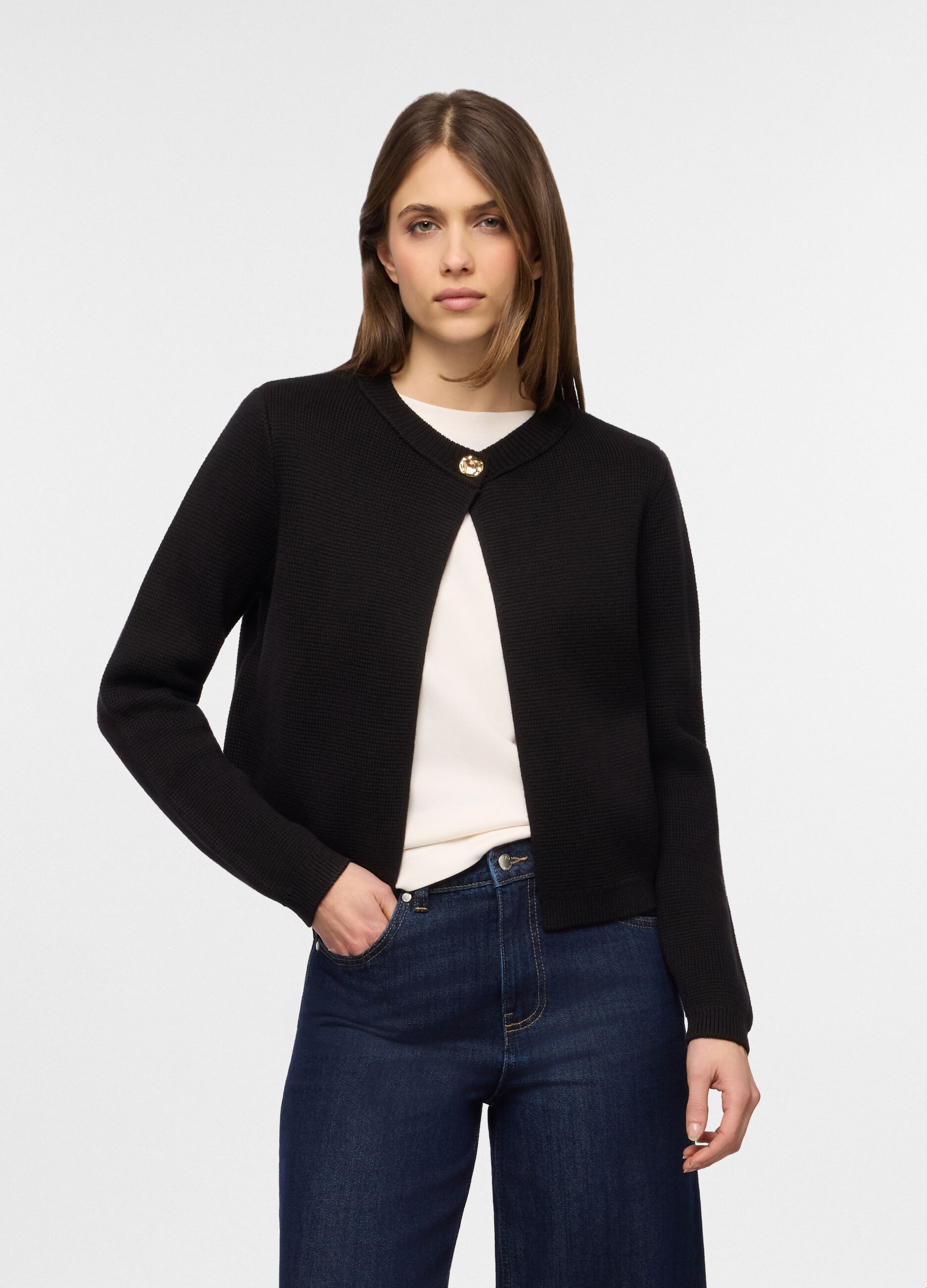 Cardigan mono bottone donna_0