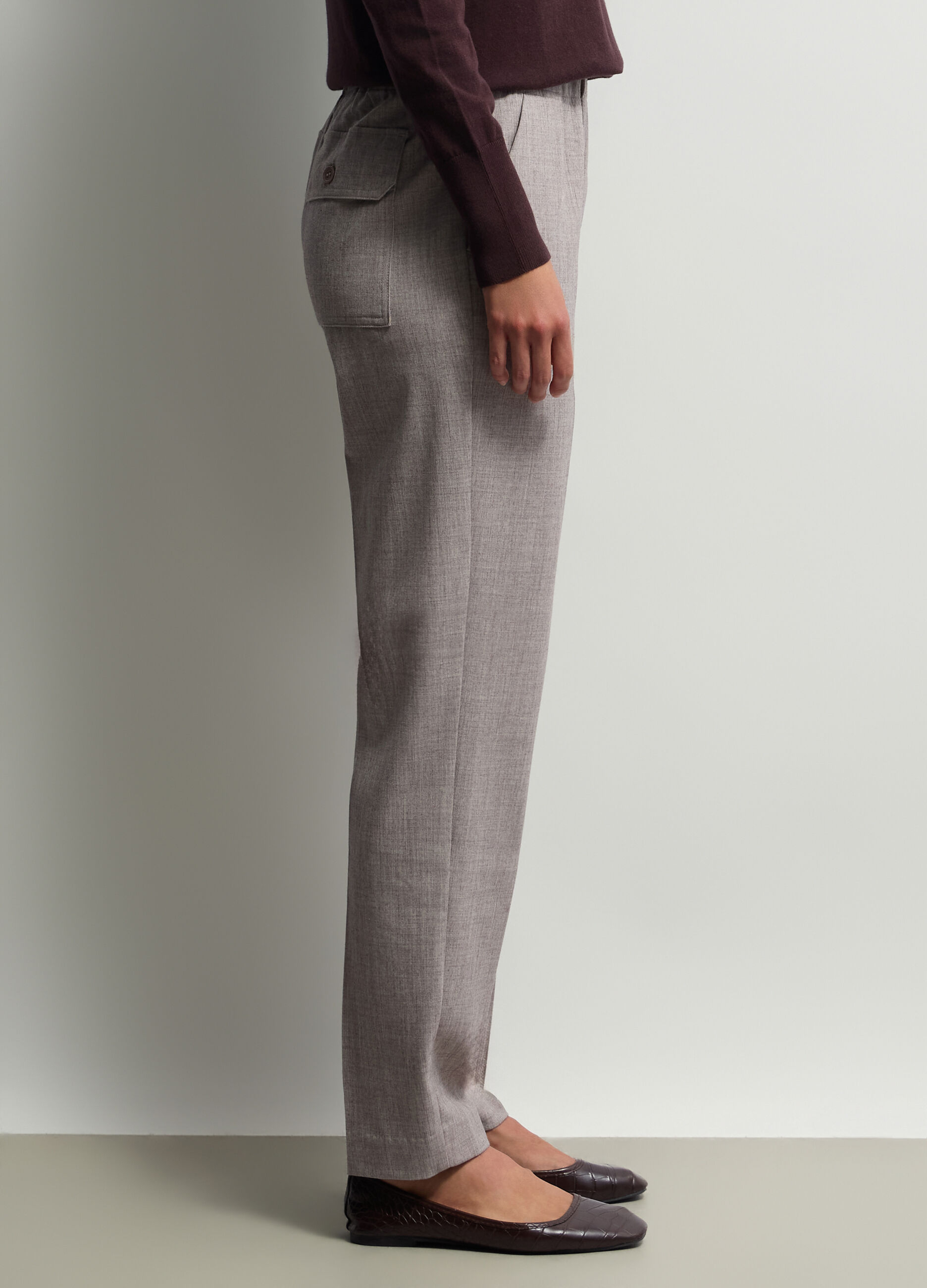 Pantaloni Fit Regular misto viscosa stretch donna_1