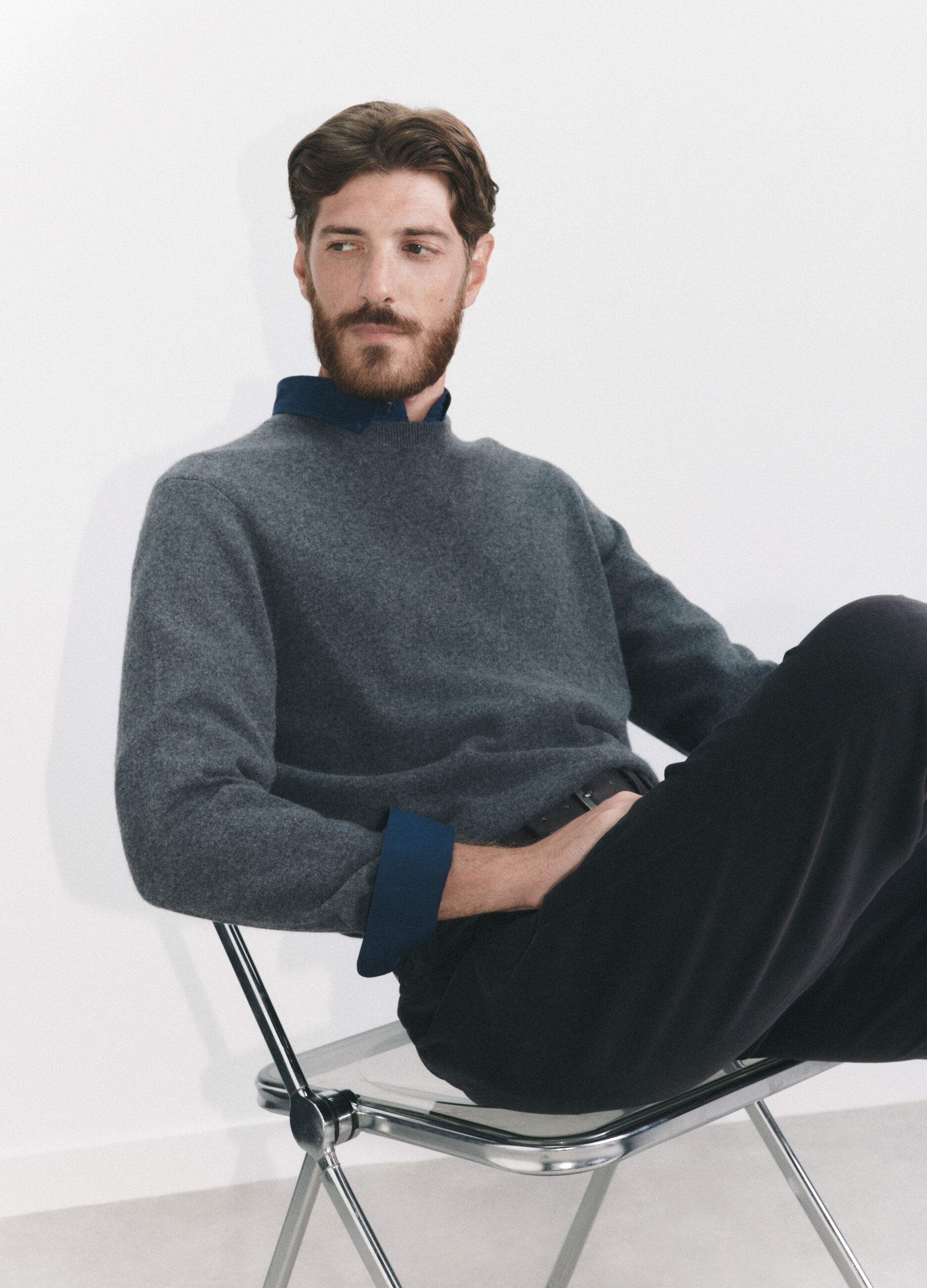 Maglione girocollo in cashmere uomo