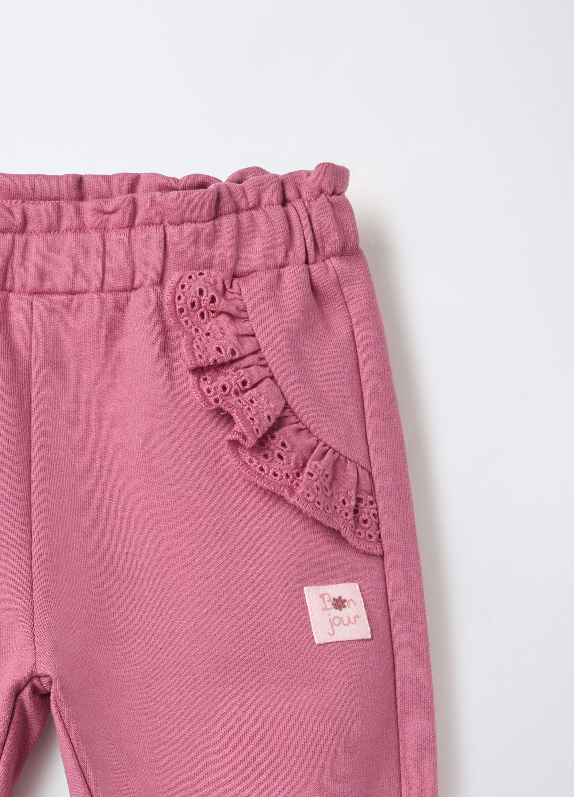 Pantaloni in pura felpa di cotone Fit regular neonata
