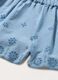 Shorts in denim di puro cotone neonata_1