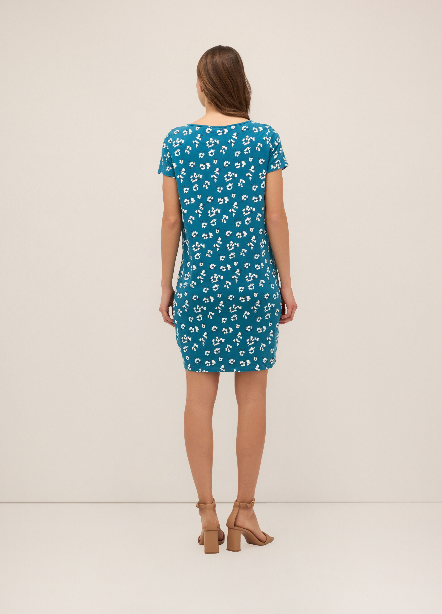 Abito corto in cotone stretch donna