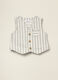 Gilet beige in puro cotone a righe regular fit_0