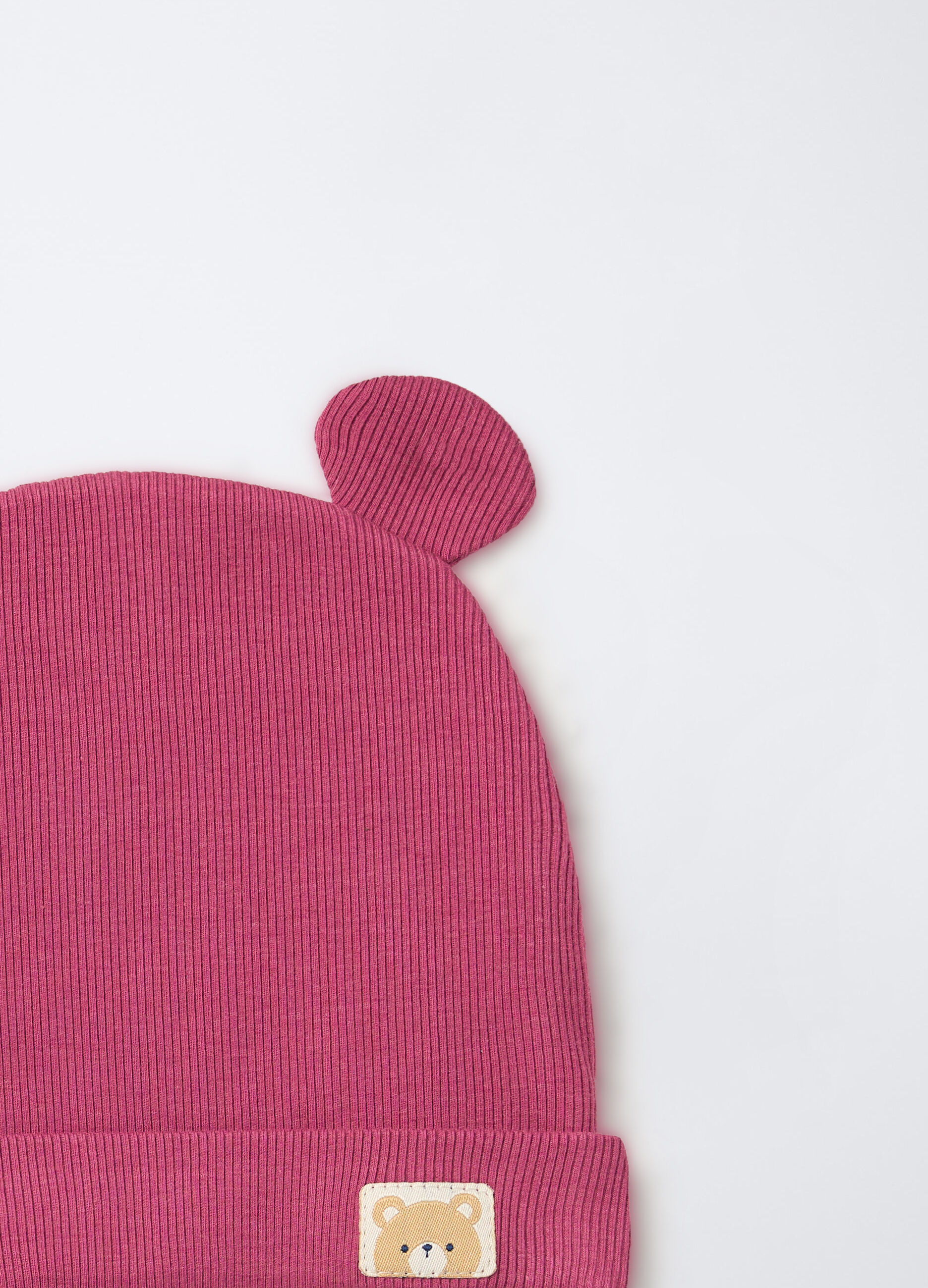 Berretto in costina misto cotone stretch neonata_2