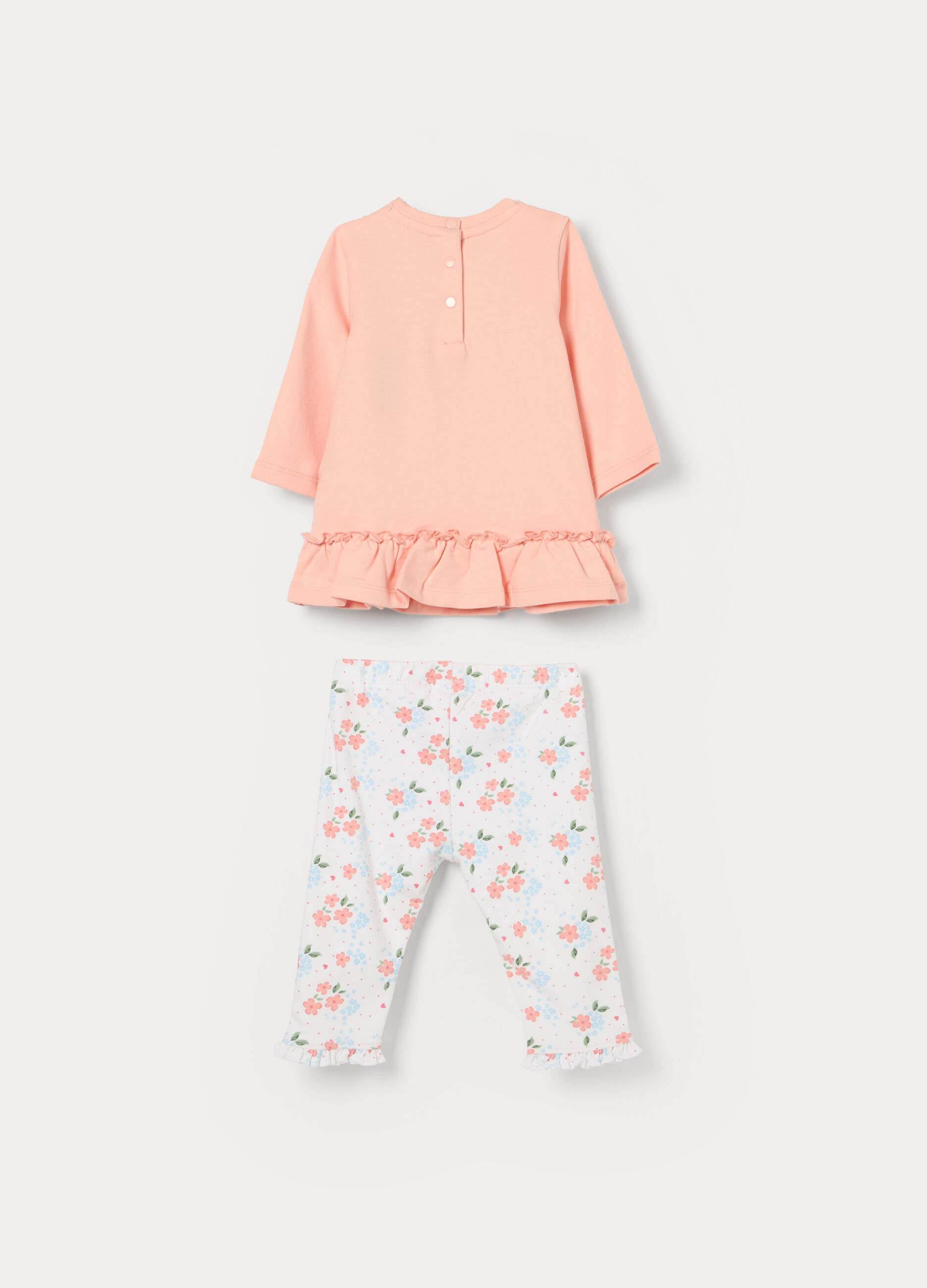 Jogging set in french terry di cotone stretch neonata_1