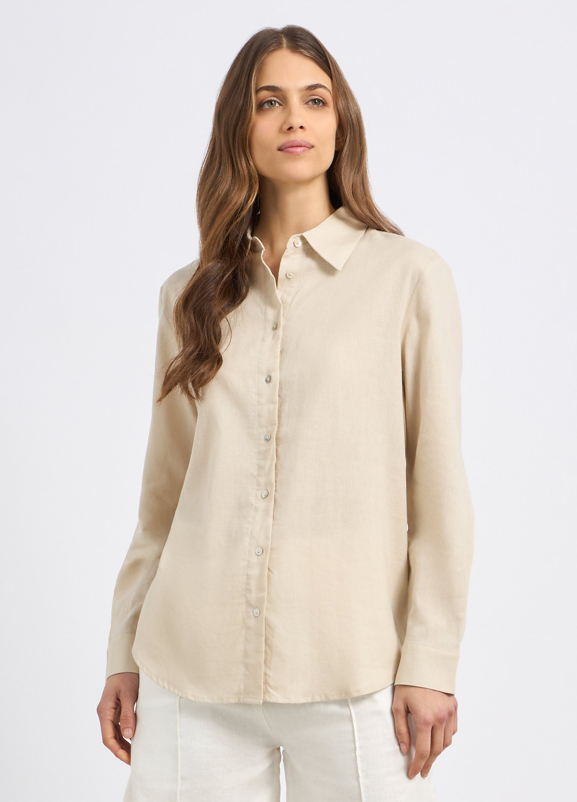 Camicia in misto lino donna_0