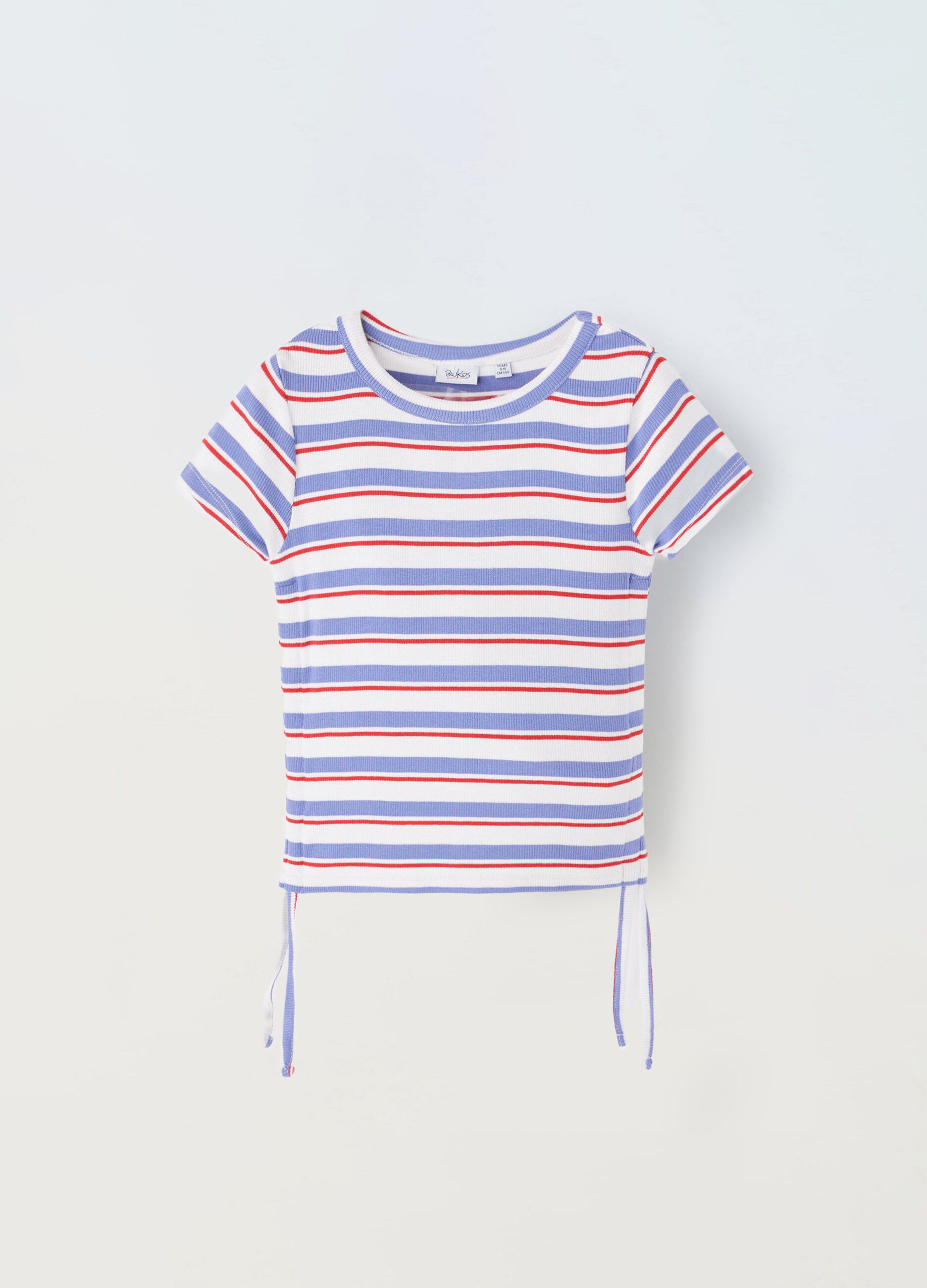 T-shirt a righe tinto filo ragazza_0