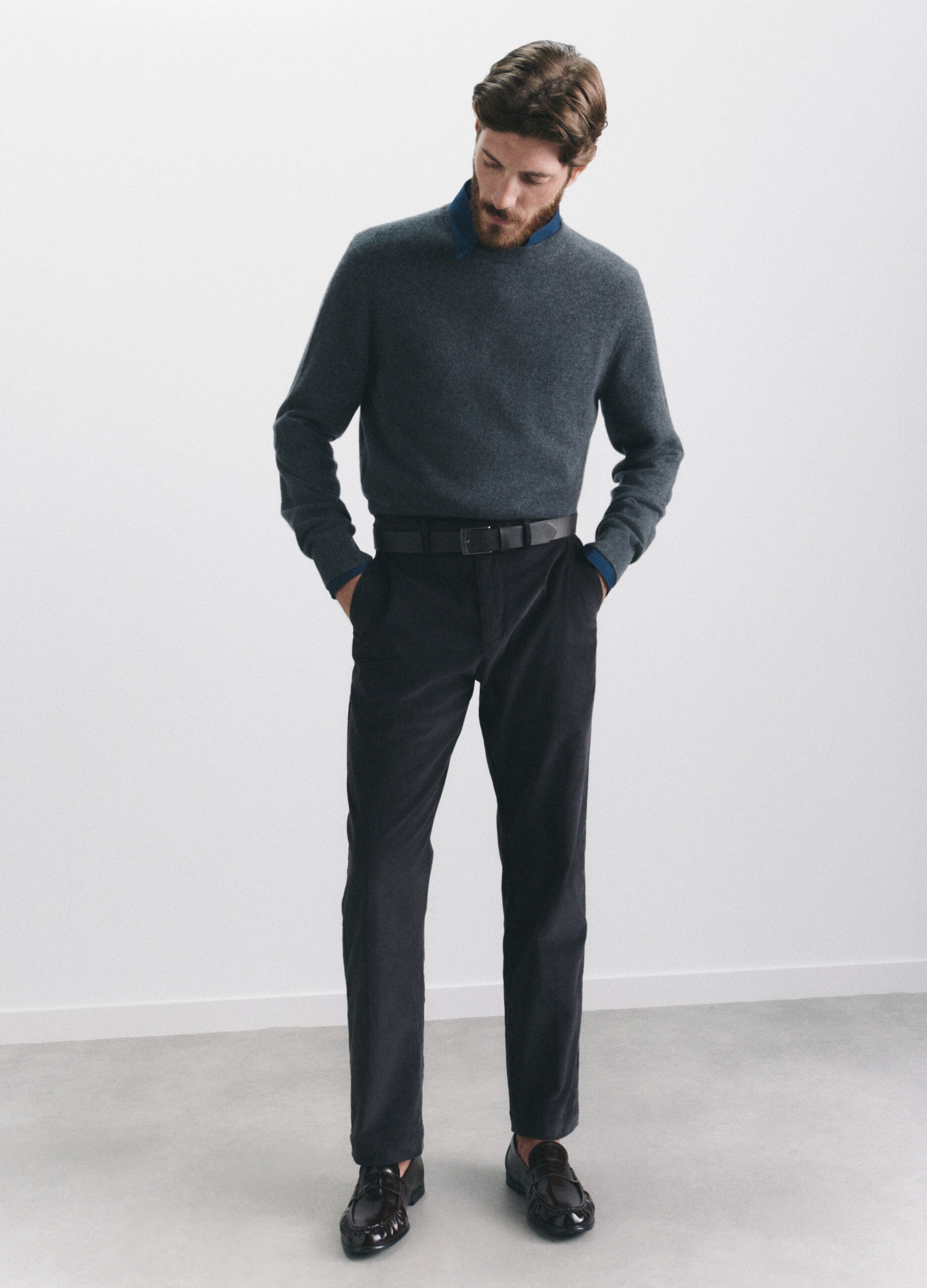 Maglione girocollo in cashmere uomo