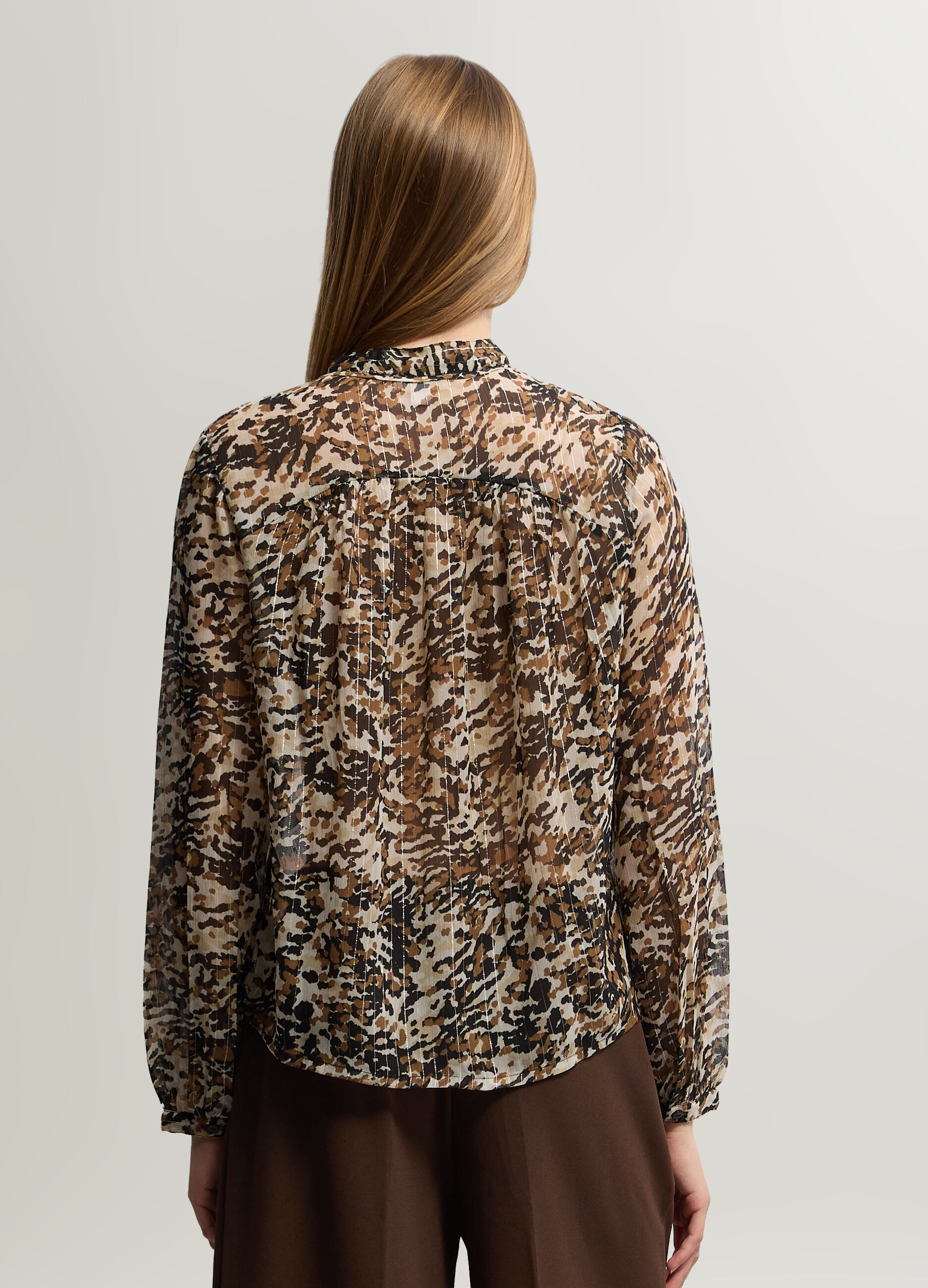 Camicia Fit Regular girocollo in chiffon donna_1