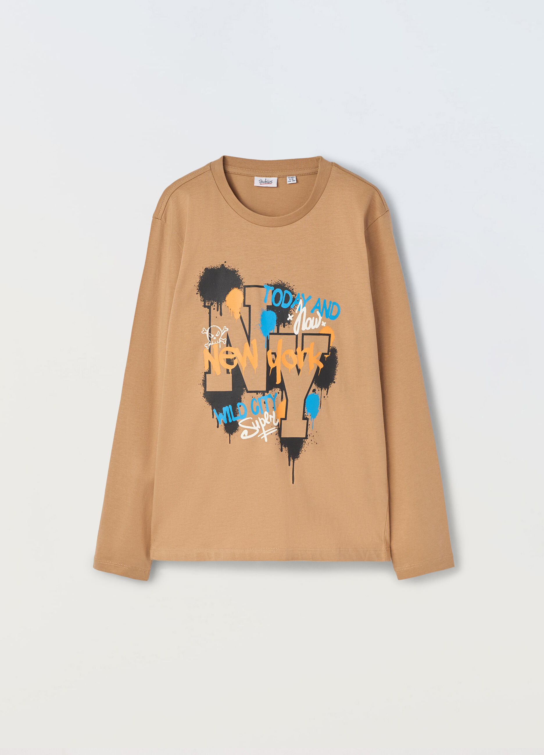 T-shirt in puro cotone a maniche lunghe ragazzo_0