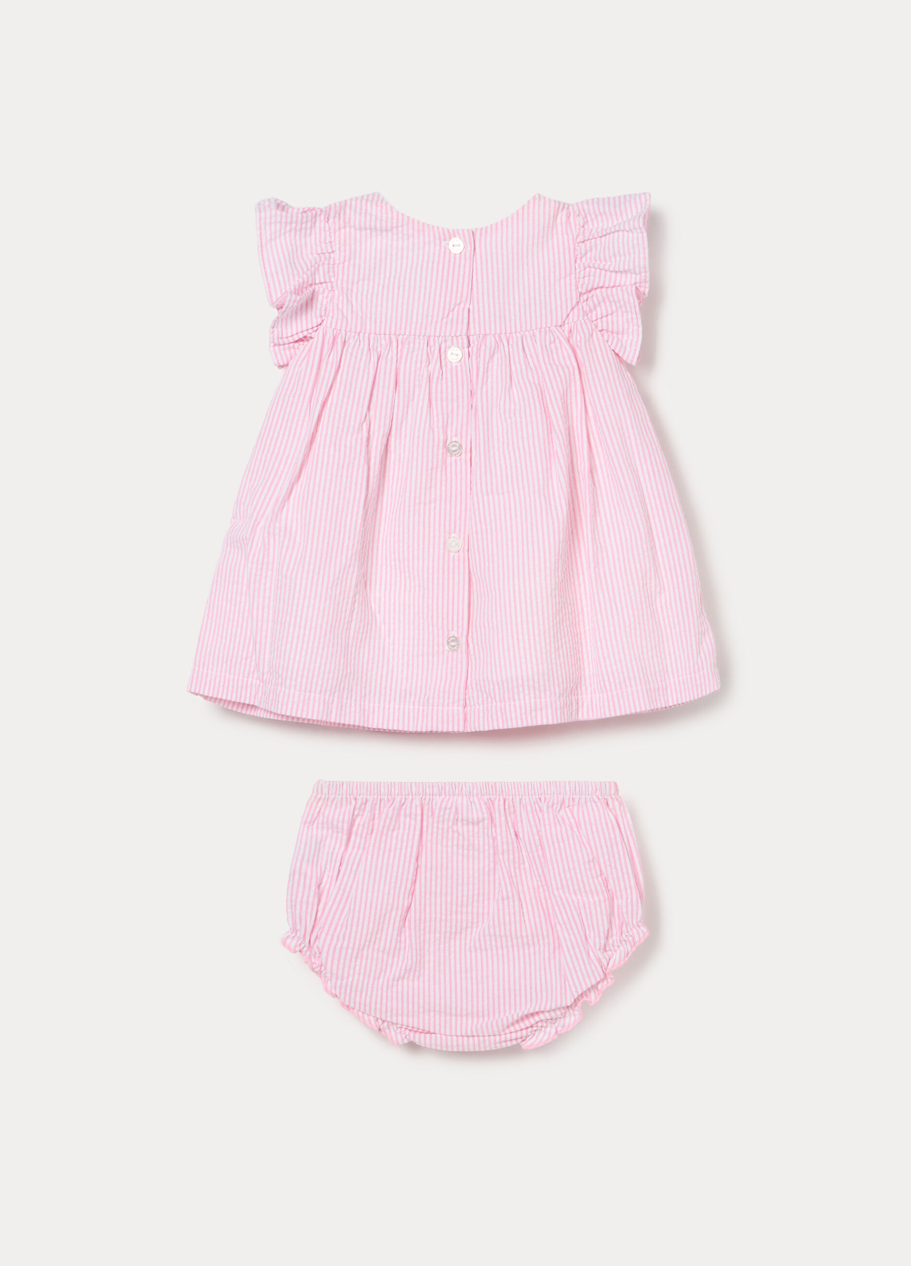 Set in misto cotone seersucker neonata_1