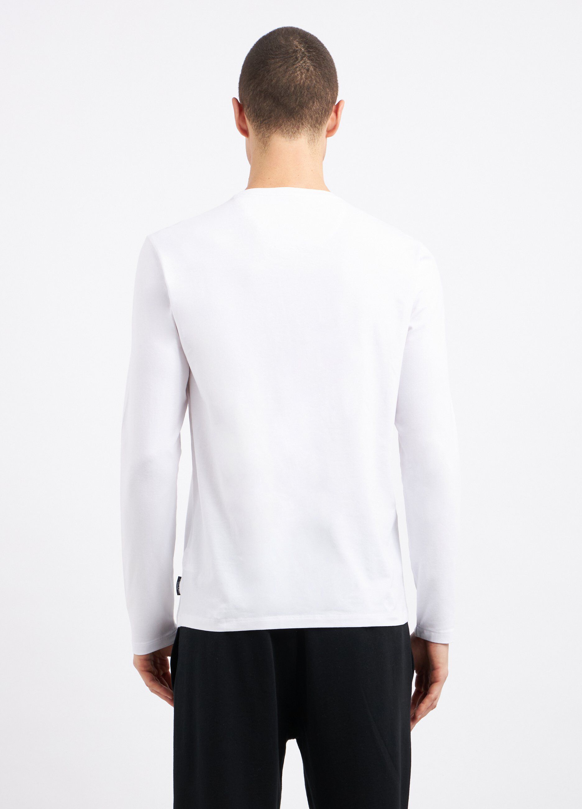 T-shirt a maniche lunghe in cotone stretch uomo_1