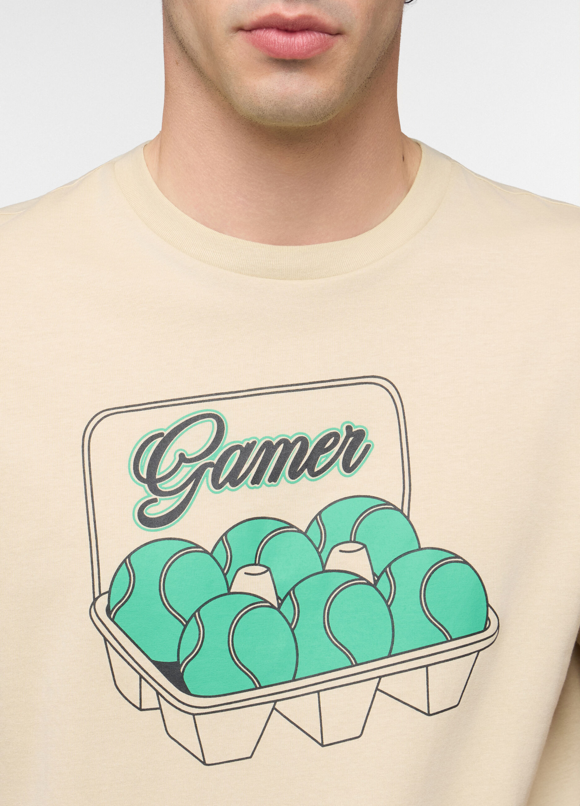 T-shirt in cotone con stampa Gamer uomo_2